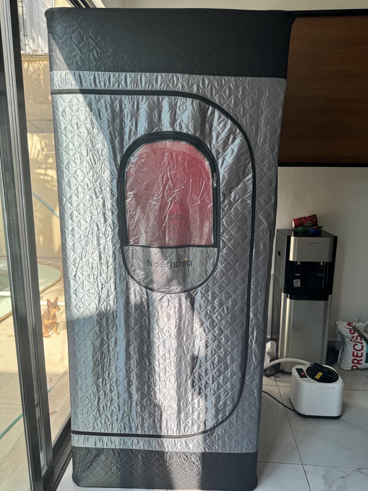 Portable Infrared Sauna Box for Home with 3L 1200W Steamer, Big Folding Chair, 99 Mins Timer, 9 Levels, Steam Sauna Tent with 660nm + 850nm Red Light Therapy customer photo 1