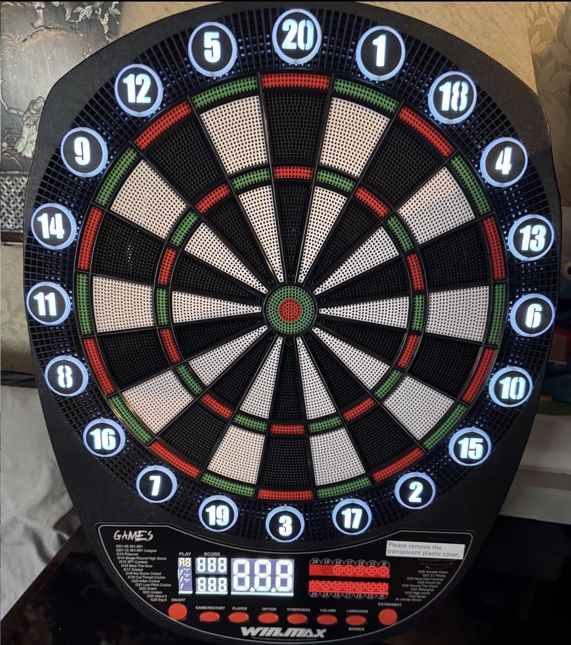 WIN.MAX Electronic Dart Board Soft Tip Dartboard Set LED Displays 3 Languages with 12 Darts 100 Tips Power Adapter customer photo 1