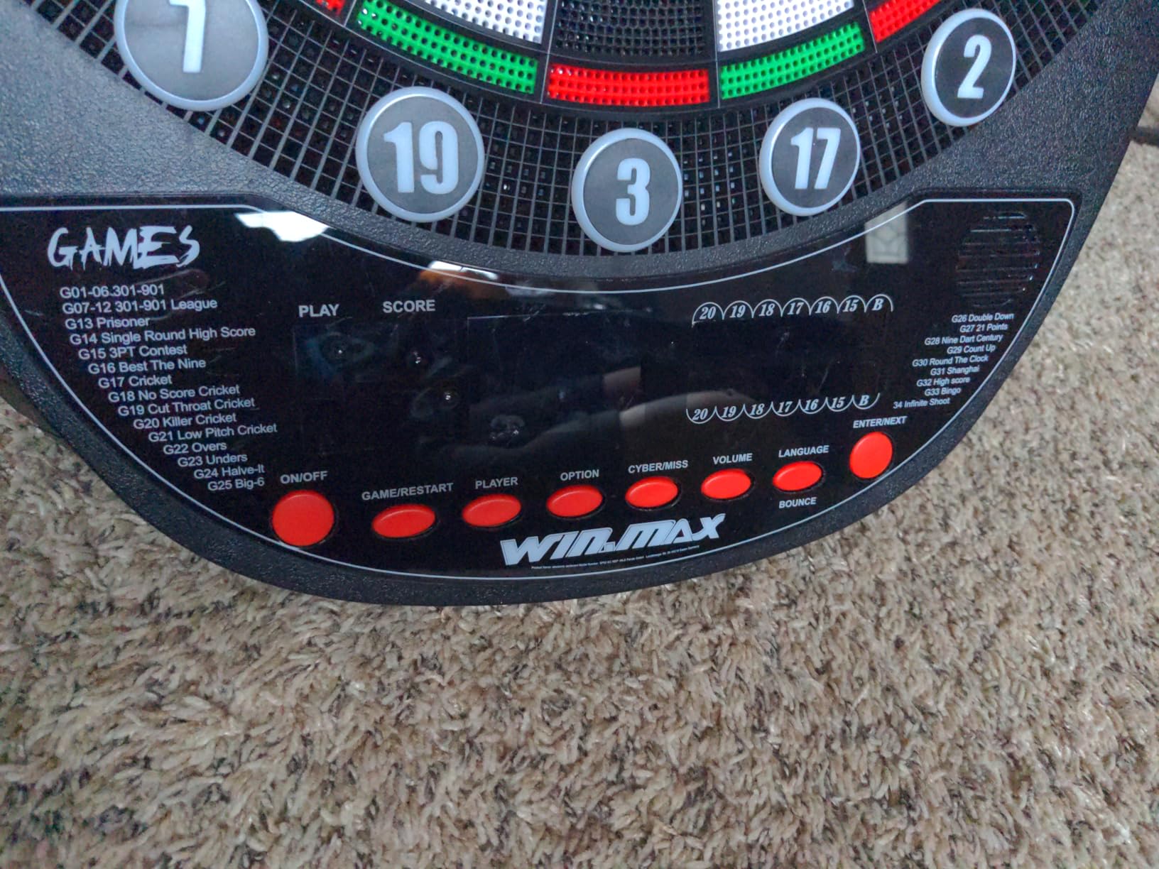WIN.MAX Electronic Dart Board Soft Tip Dartboard Set LED Displays 3 Languages with 12 Darts 100 Tips Power Adapter customer photo 2