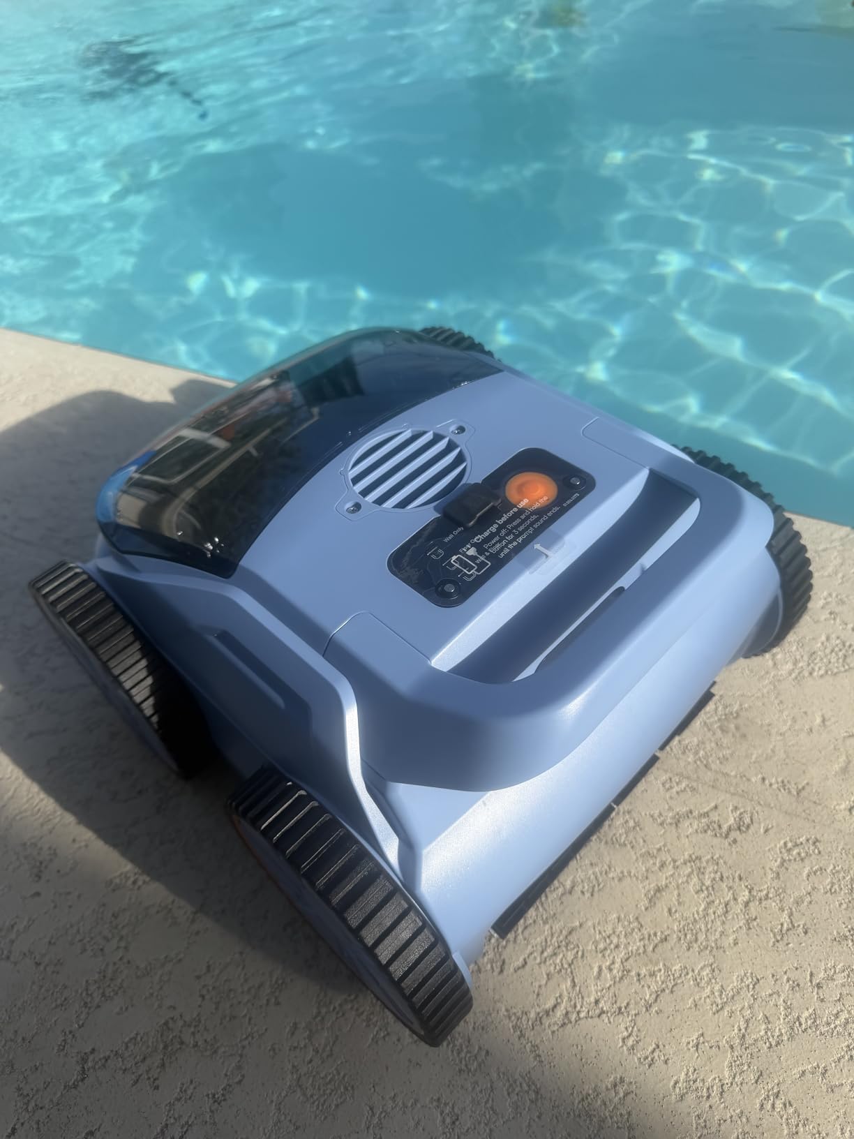 Cordless Robotic Pool Cleaner, 180 Mins Runtime Self-Parking Pool Vacuum for Above Ground Pools, Wall Climbing Automatic Pool Robot - NOT Suitable for Pools with Sharp Steps/Raised Drains customer photo 1