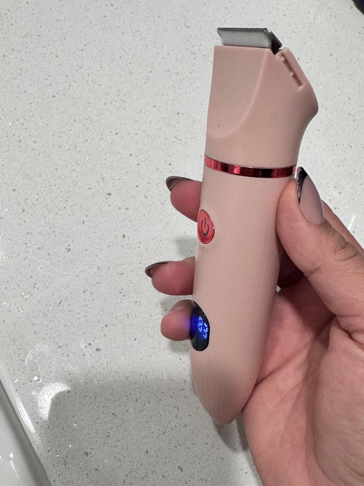 Bikini Trimmer for Women, 3-in-1 Electric Razors for Women, IPX7 Waterproof Rechargeable Cordless Pubic Hair Shaver, with LED Display, for Ladies Bikini Pubic, Face, Underarms, Legs (Pink) customer photo 2