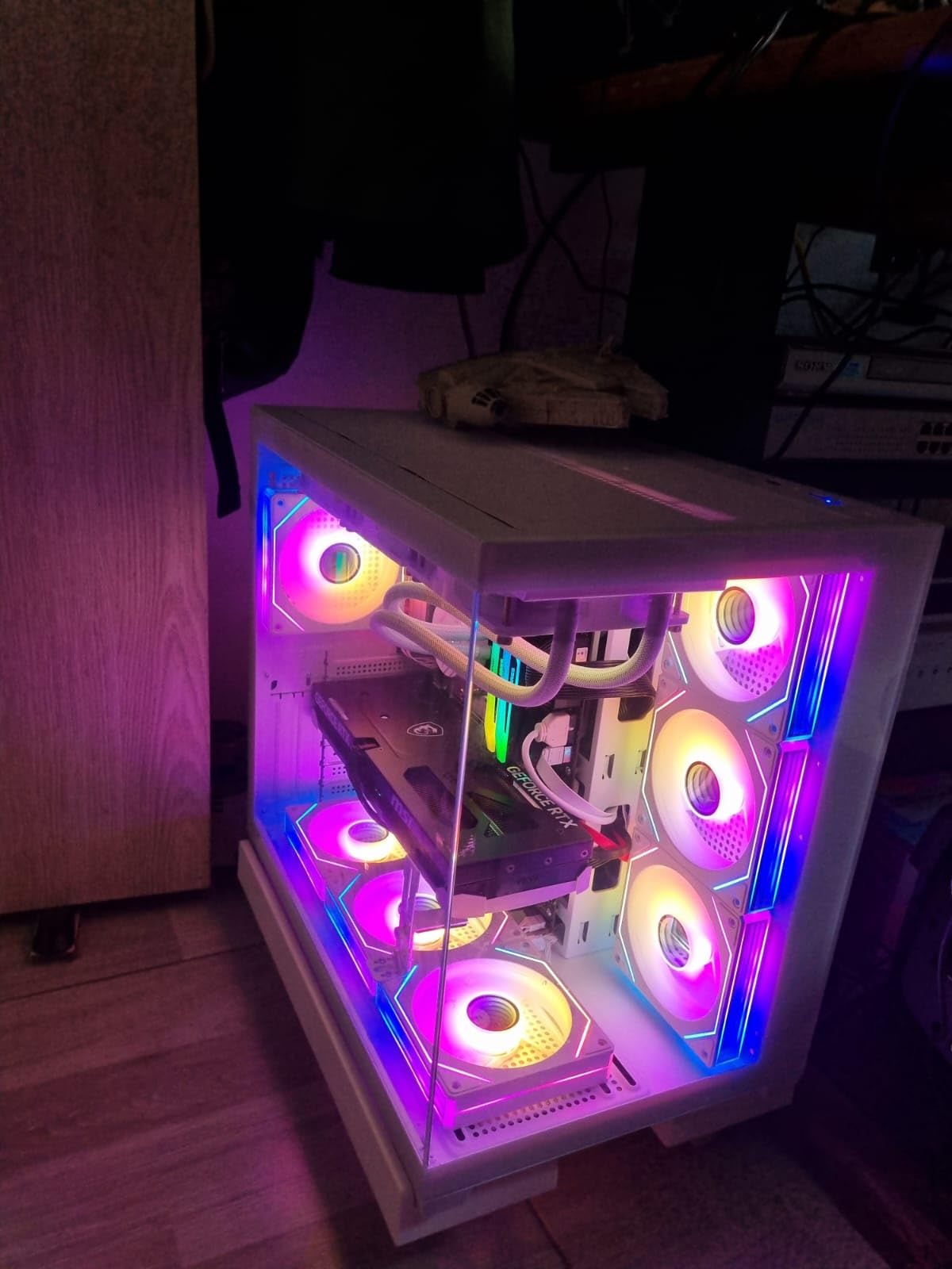 KEDIERS PC CASE 7 ARGB Fans Pre-Installed, Mid Tower ATX PC Case with Panoramic Tempered Glass, Gaming Computer Case, 360MM RAD Support, White, K4 customer photo 1