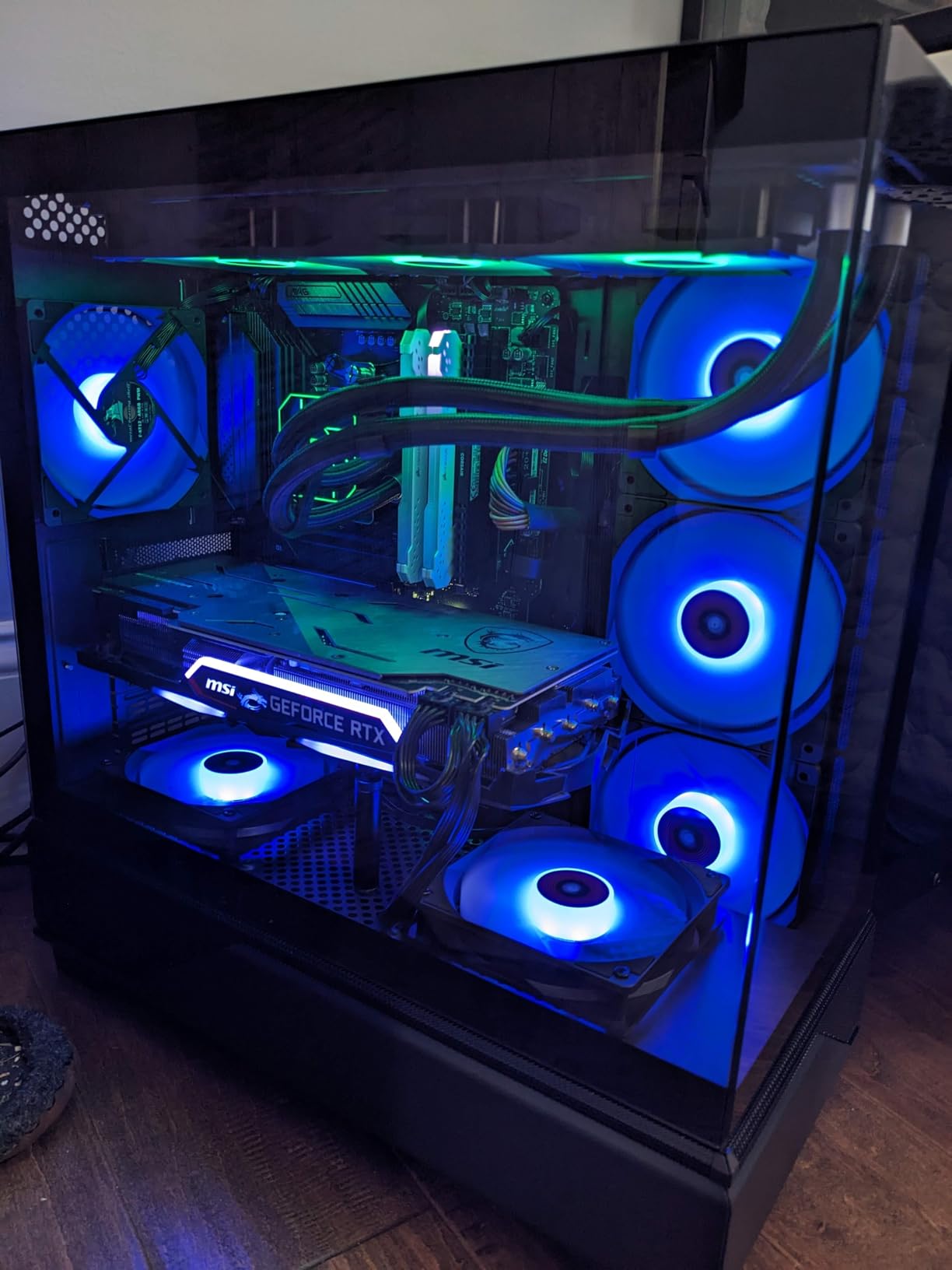 PC CASE K9 9 PWM ARGB Fans Pre-Installed Panoramic Tempered Glass Mid-Tower - Black customer photo 1