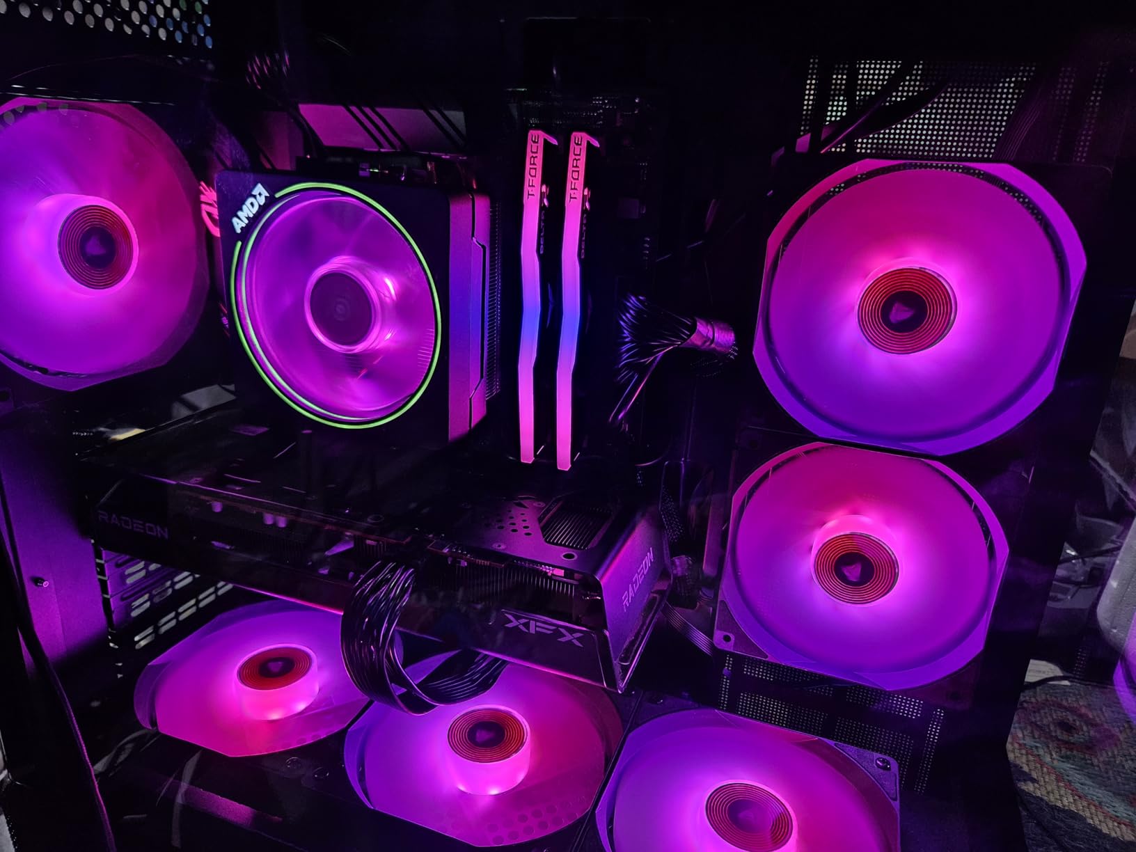 PC CASE K9 9 PWM ARGB Fans Pre-Installed Panoramic Tempered Glass Mid-Tower - Black customer photo 2
