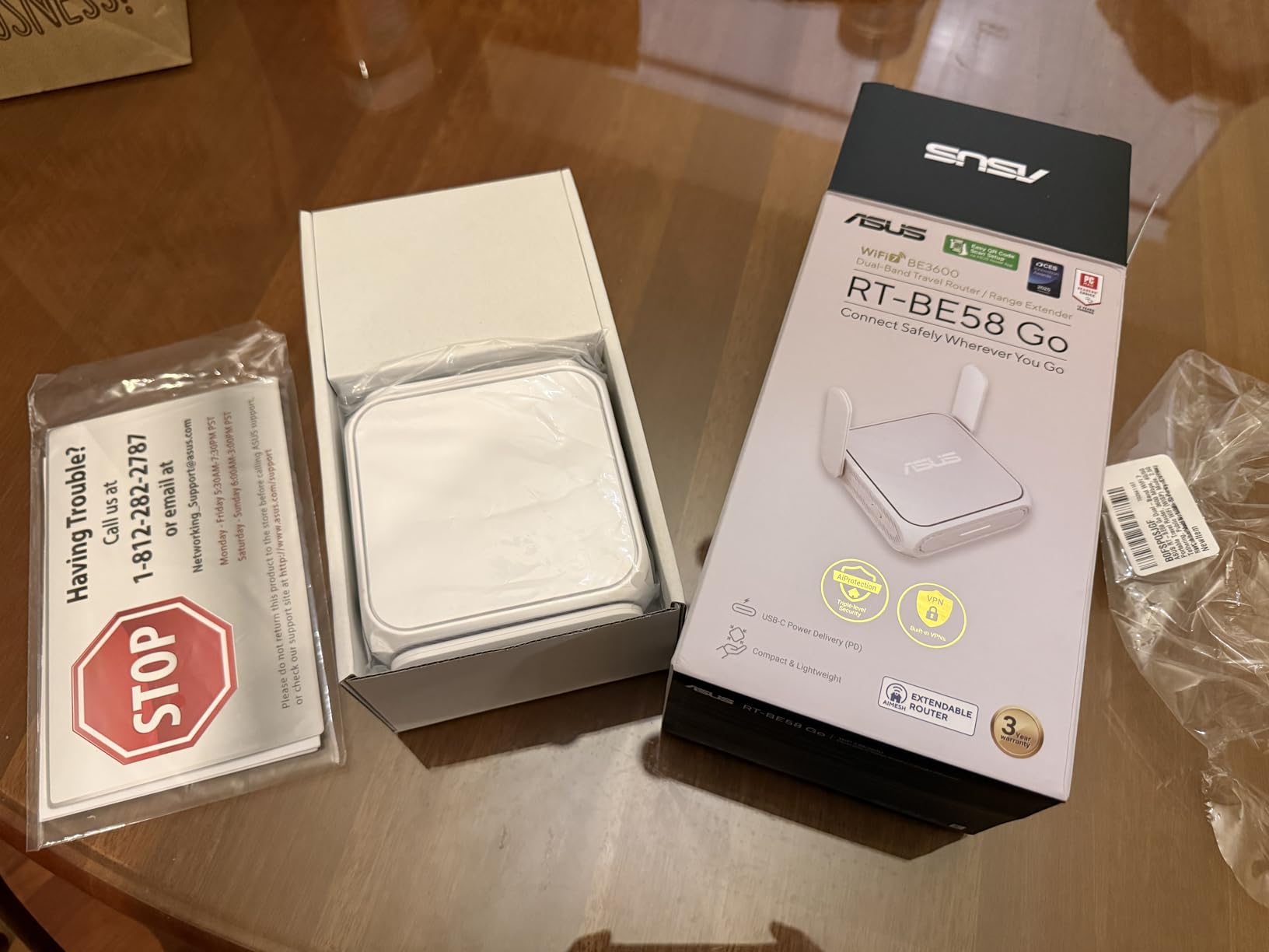 ASUS RT-BE58 Go Portable Mini Travel Router - WiFi 7, Dual-Band, 2.5G Port, Up to 3.6Gbps Wireless, Secure Public WiFi, Mobile Tethering, Mesh Compatible, USB-C Power,RV/Cruise/Hotel/Mobile customer photo 2