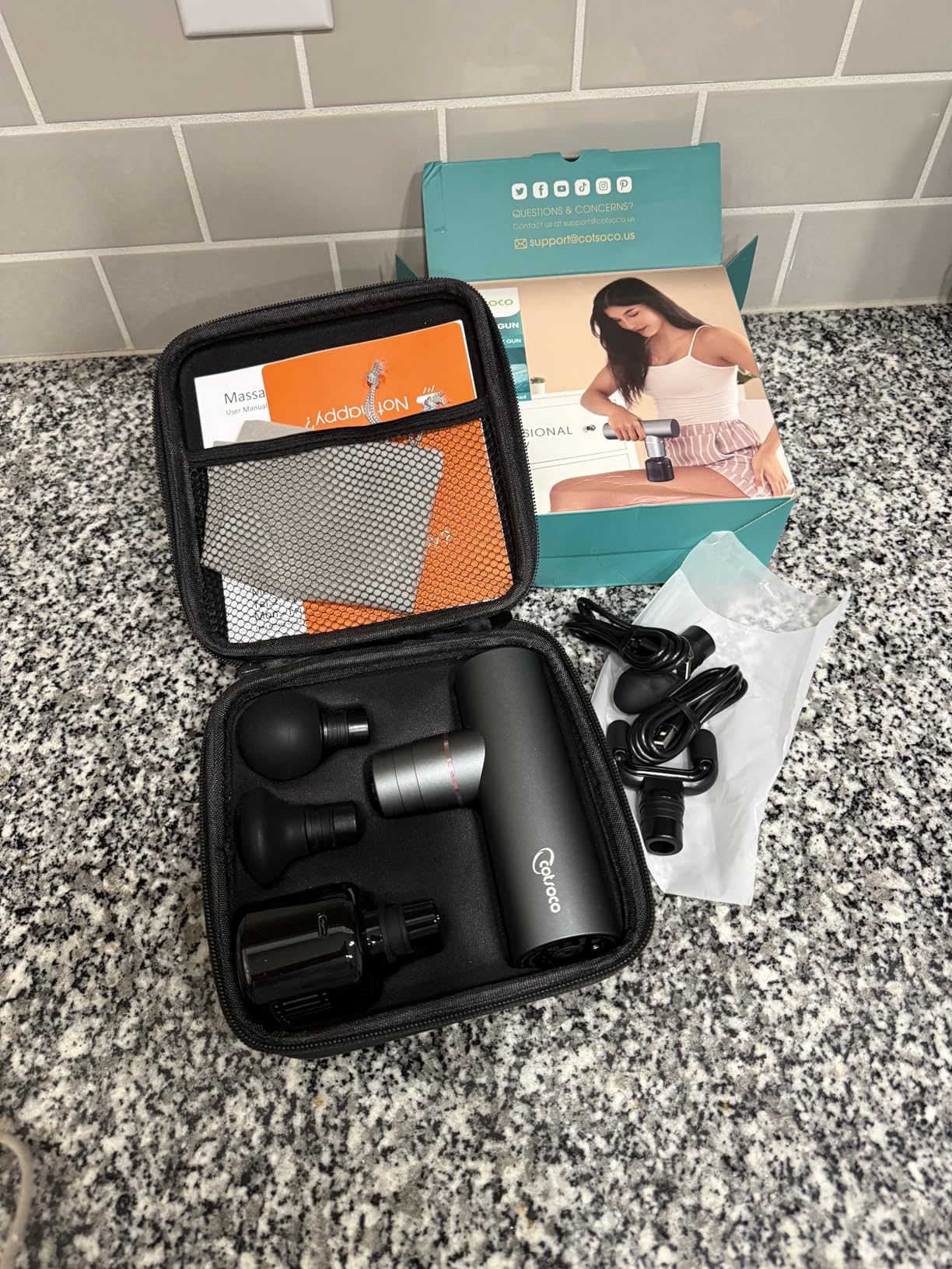 cotsoco Mini Deep Tissue Massage Gun with Heat and Cold Therapy, Full-Metal Handheld Electric Massager for Muscle Pain Relief, Portable Percussion Massage Gun for Athletes and Recovery customer photo 2