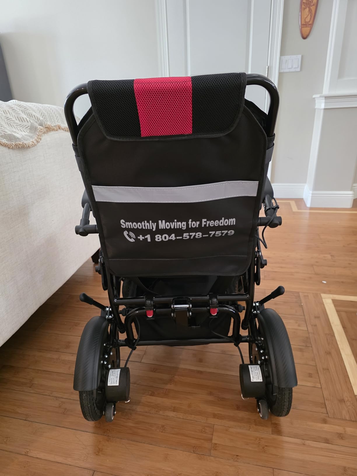 Electric Wheelchairs for Adults Foldable 36LBS Lightweight, 15 Miles Travel Range & Max Support 350 LBS, 500W Brushless Motors Power Motorized for Seniors & LED Light & Airline Approval-Red Style customer photo 1