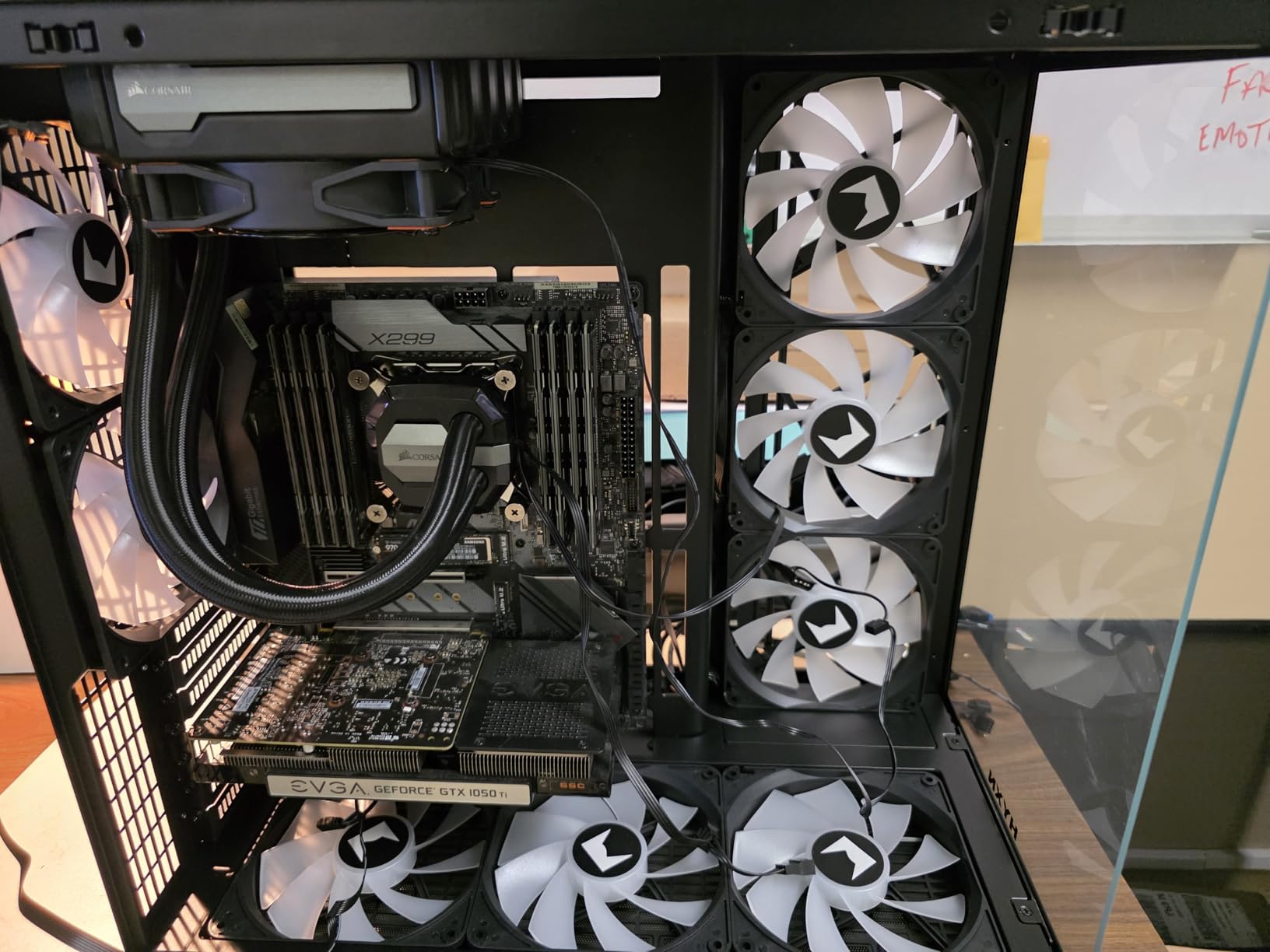 H2 (2026) HYXN ATX PC Case, Pre-installed 8 PWM ARGB Fans, Large Dual-Chamber ATX Mid-Tower Airflow Computer Case, Gaming PC Case, 420mm Radiator Support, Type-C 3.2 (Black RGB) customer photo 1