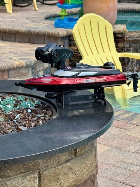 REV-UP RC Boat with Travel Bag - 21 MPH Fast RC Boats for Adults, Hobby-Grade Remote Control Boat for Pool - Self Righting Remote Control Boats for Kids, 2.4GHz Large Racing Ship with LED Lights customer photo 1