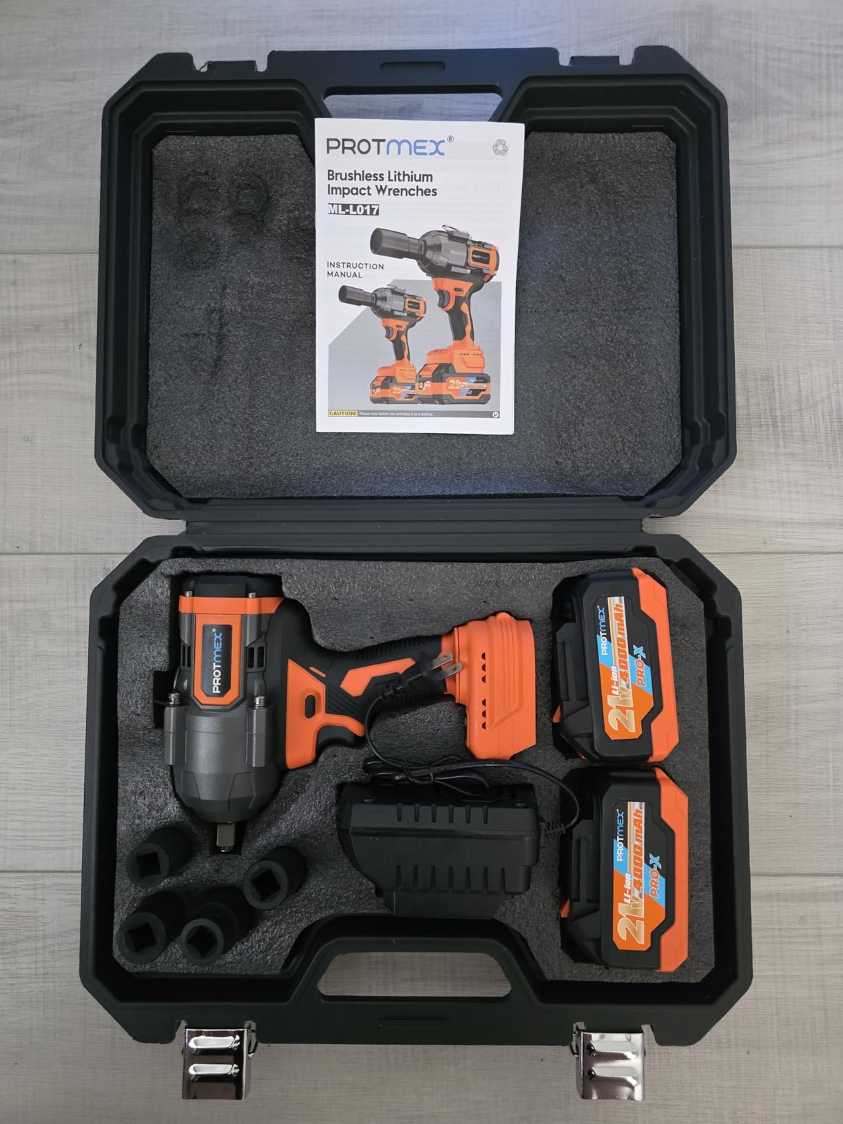 Protmex 1107Ft-lbs(1500N.m) Impact Wrench, 1/2