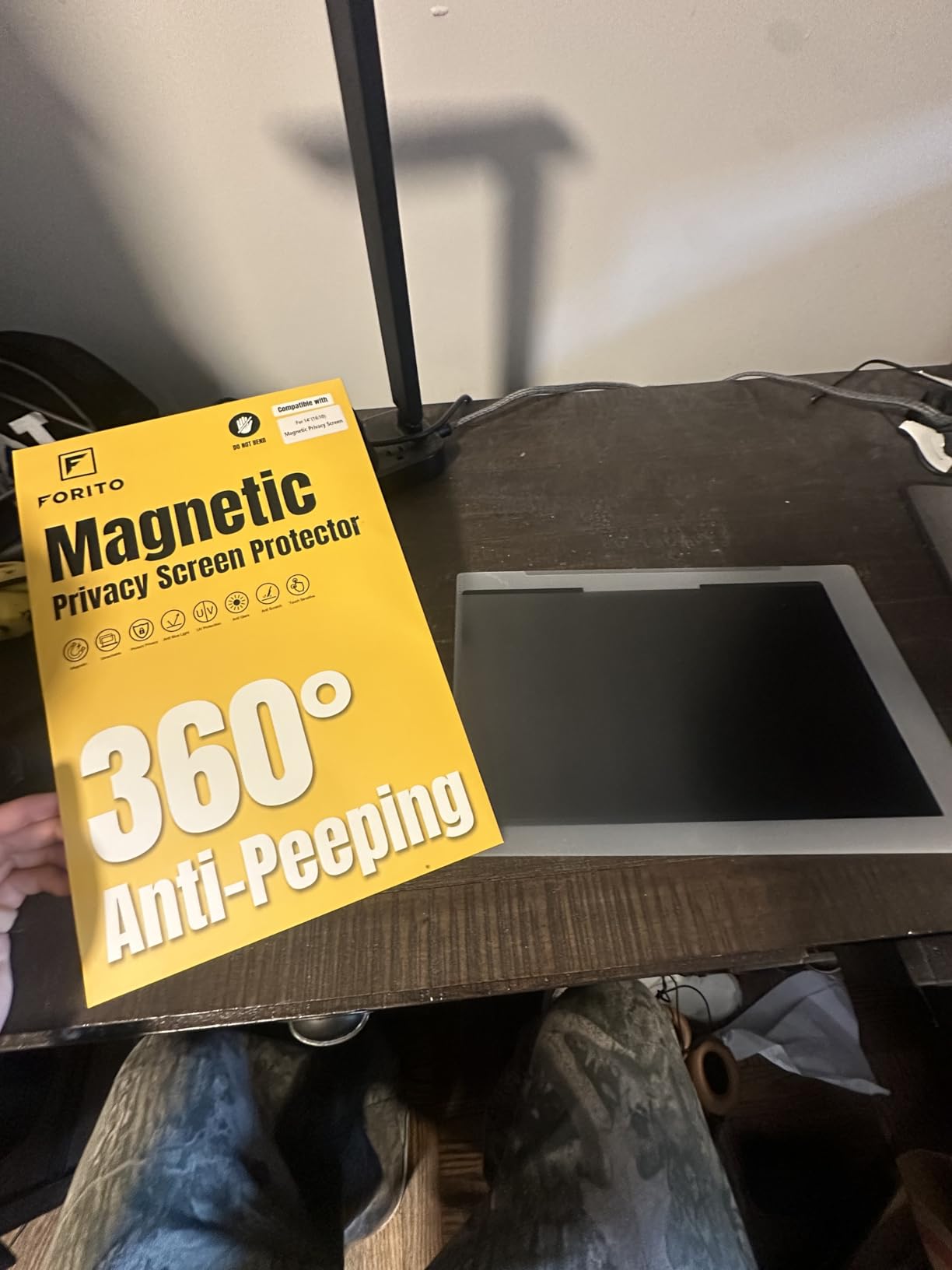 F FORITO Magnetic Laptop Privacy Screen 15.6 inch 16:9, 360° Anti Peeping Removable Anti Glare Blue Light Filter customer photo 1