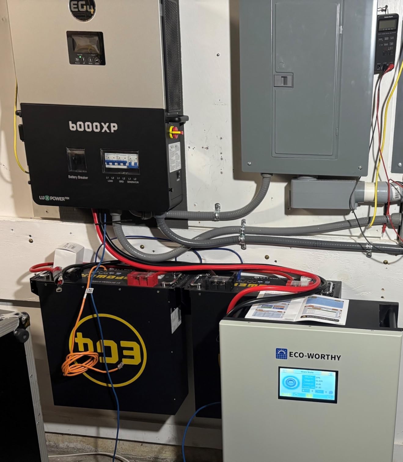 ECO-WORTHY Powermega 48V 314Ah LiFePO4 Battery, 16.1kWh High Capacity Energy Storage with Breakers, 200A Active Balancing BMS, Aerosol Fire Protection, 7