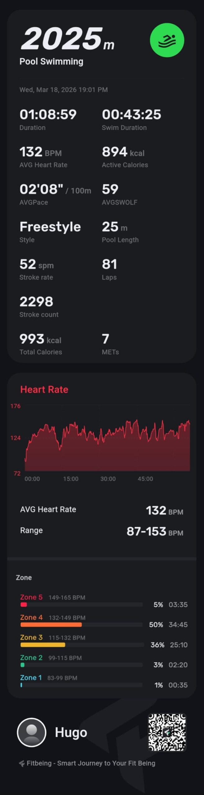 Parsonver Smart Watch for Swimming, 5ATM Waterproof Watch for Pool & Open Water, AI Swim Analysis, Built-in GPS & Compass, AMOLED Fitness Trackers 100+ Sports Modes, Heart Rate & Sleep Monitor, Black customer photo 2