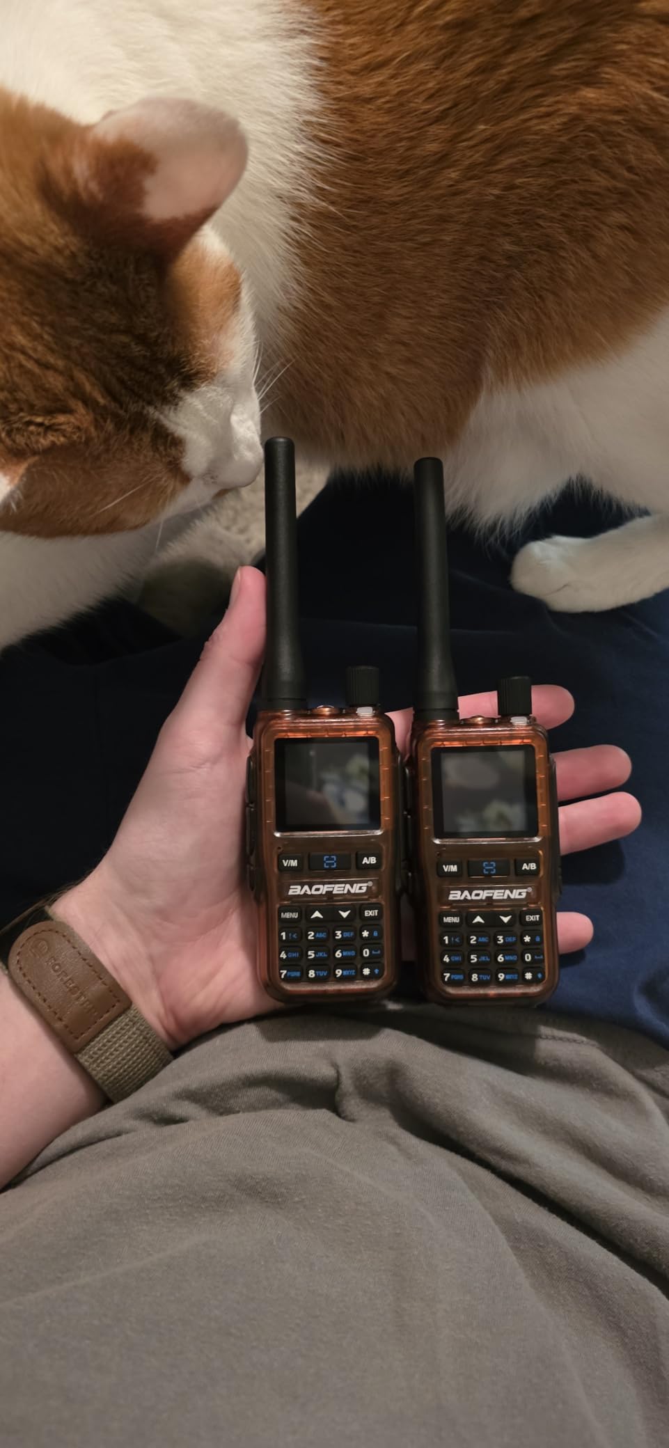 BAOFENG UV-5R Mini UHF VHF Ham Radio Handheld, BT APP Programming, Dual PTT, USB-C Charging, 999CH, NOAA FM Aviation Receiver, Pocket Walkie Talkie for Outdoor, Emergency, Backup, Ghost Blue [2Packs] customer photo 1