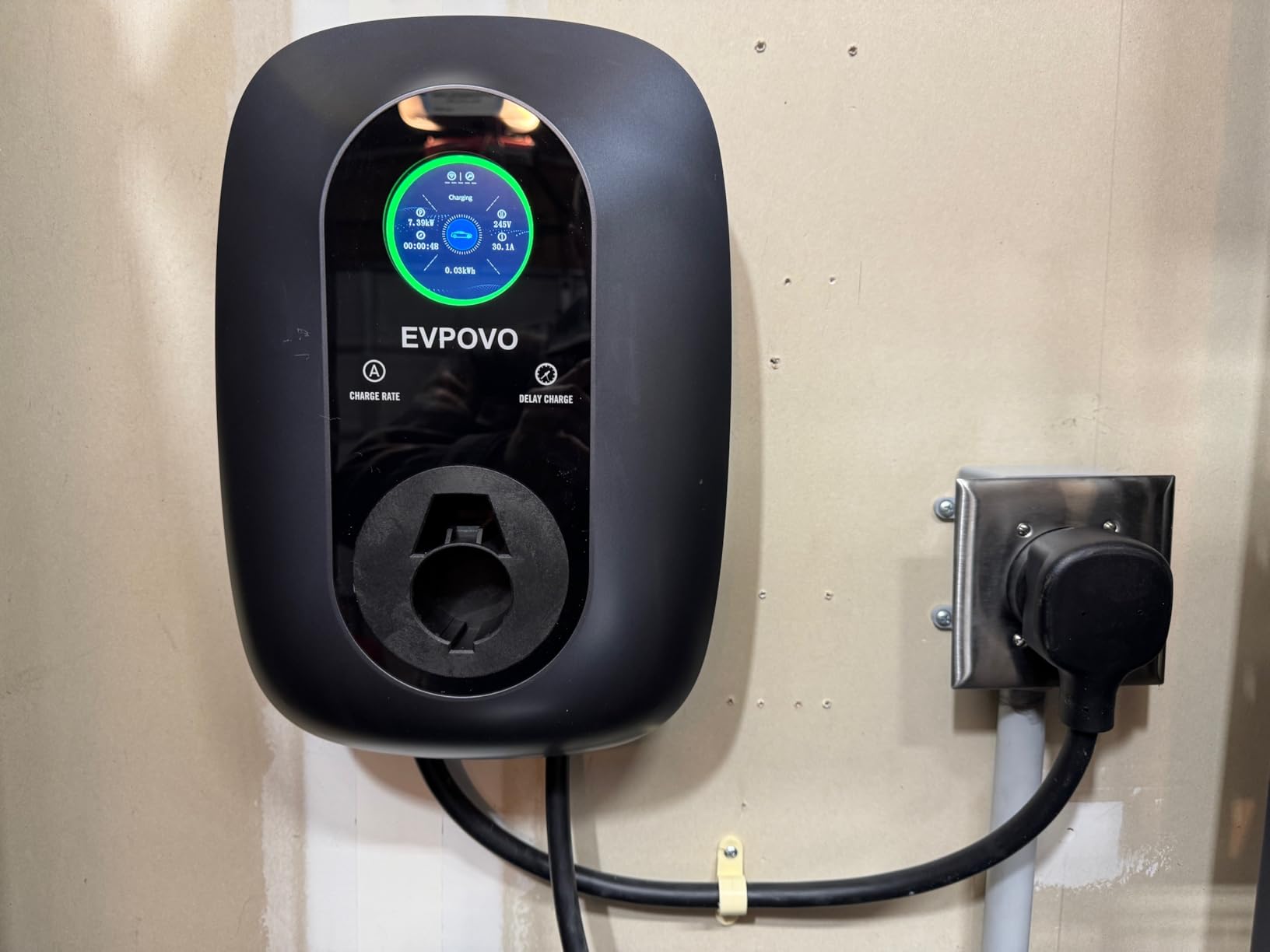 Level 2 EV Charger 40 Amp 240V NEMA 14-50 - J1772 Smart Electric Vehicle Charging Station, NEMA Type 4 Waterproof, 25ft Cable, WiFi App Control, Outdoor Wall Mount EVSE, ETL & FCC Certified customer photo 2