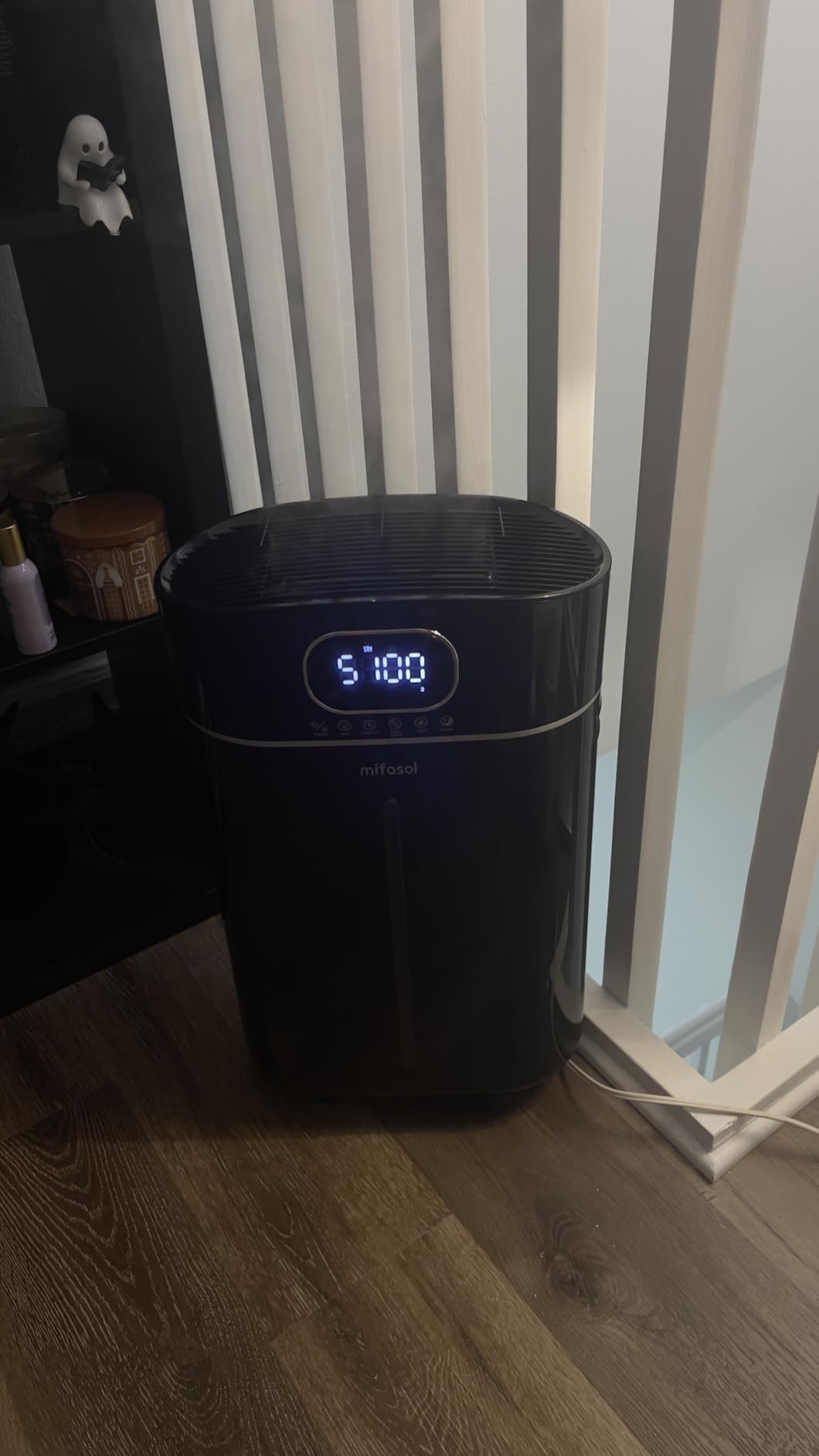 4.2Gal/16L Cool and Warm Mist Humidifier Large Room, Auto Restart Humidifiers for Home 1500 sqft, Air Humidifiers for Bedroom with Diffuser & Flame Light, Whole House Humidifiers for Baby Plant, Black customer photo 2