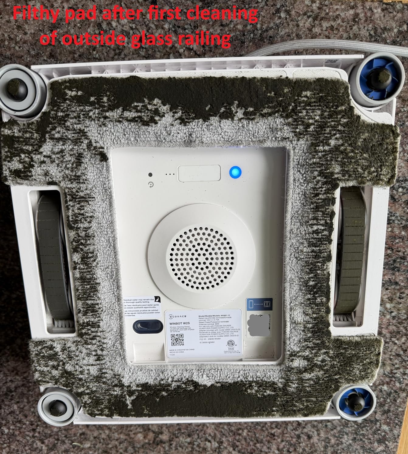 ECOVACS WINBOT W2S Window Cleaning Robot, Intelligent Edge-to-Edge Cleaning with TruEdge Scrubbers, 3 Water Nozzles, 10-Level Safety System, Win-SLAM 4.0 Route Planning, Even Climbing System customer photo 1