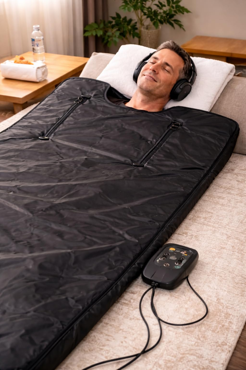 Infrared Sauna Blanket for Home: Portable Full Body Detox Wrap with Deep Heat Relaxation - Far Infrared Therapy Adjustable 86-176°F 20-60 Min Timer Waterproof Foldable Design 71 x 31.5 Inch customer photo 1