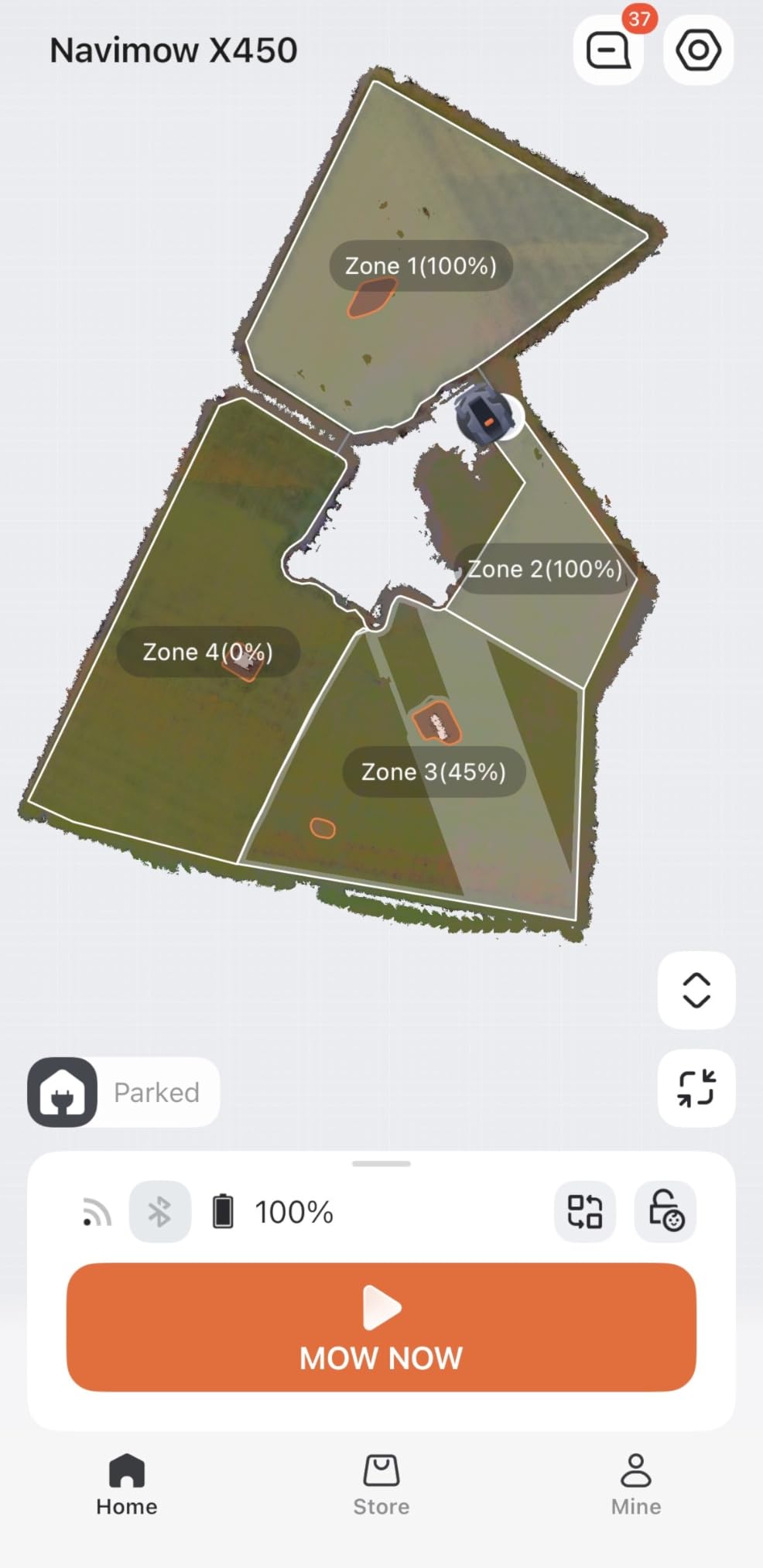 Segway Navimow X450 Robot Lawn Mower Wire Free, for up to 1.5 Acres, 4WD for 84% Slopes, Zero-Turn for Damage-Free Mowing, ORV-Tuned Lawnmower, MowMentum with 2 x 180W Motors, 0.75-4 in Cutting Height customer photo 2