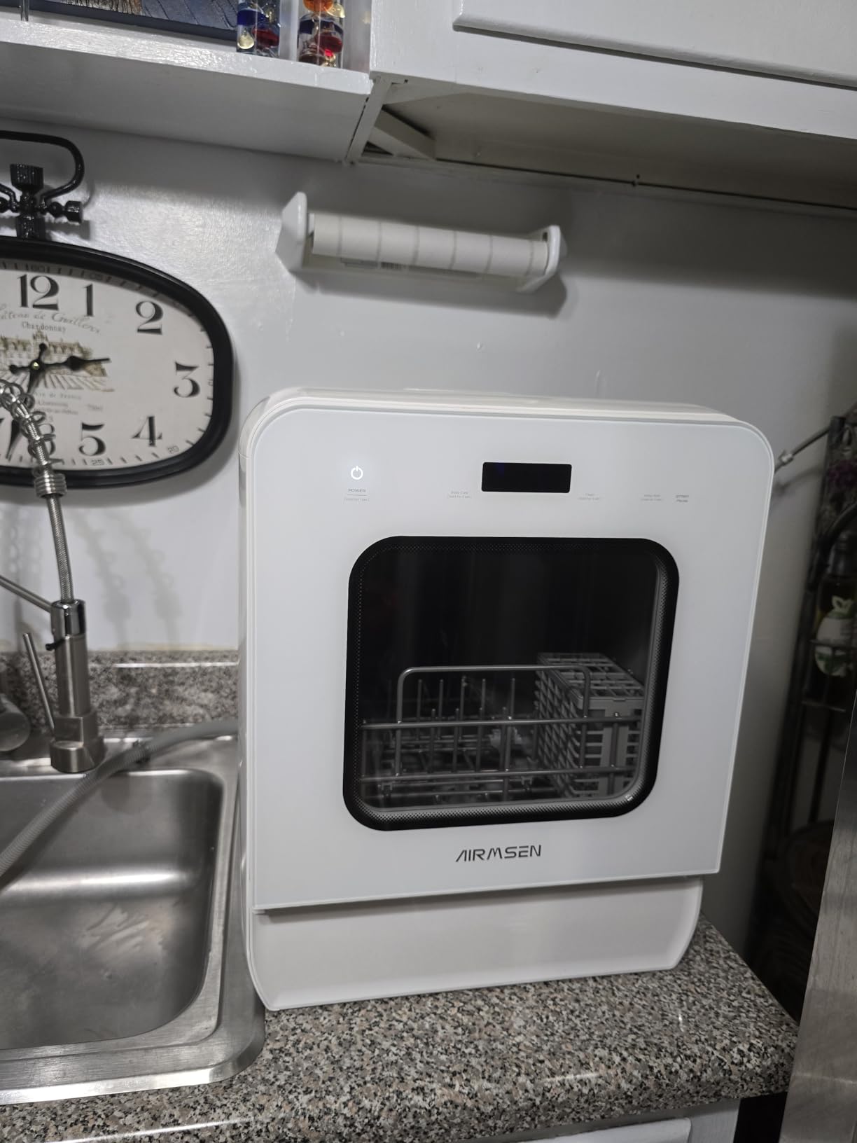 AIRMSEN Large Slim Countertop Dishwasher with Complete 2-Level Rack, Portable Dishwashers with 5L Built-in Water Tank, 3-Spray Arms & 12H Delay Start customer photo 1