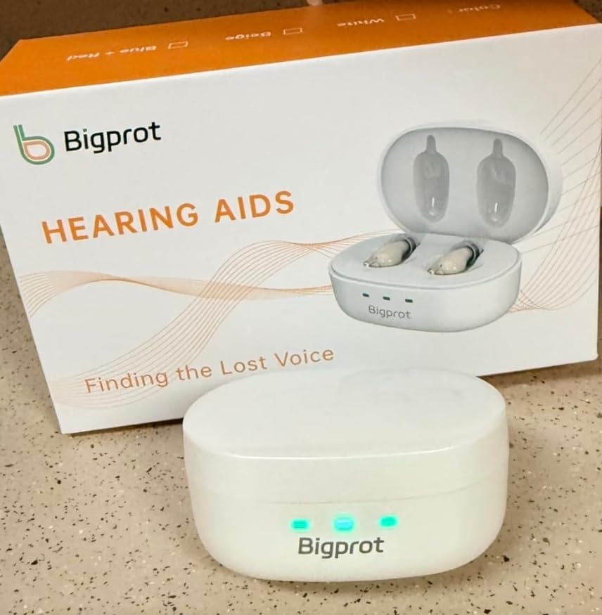 OTC Hearing Aids for Seniors, Nearly Invisible Rechargeable Hearing Aids, 100+ Hours of Charging Case Usage, Super-Mini Invisible Design, Comfort Fit in Ear Canal, AI Noise Cancellation and Clear Sound, Suitable for Various Daily Scenarios customer photo 1