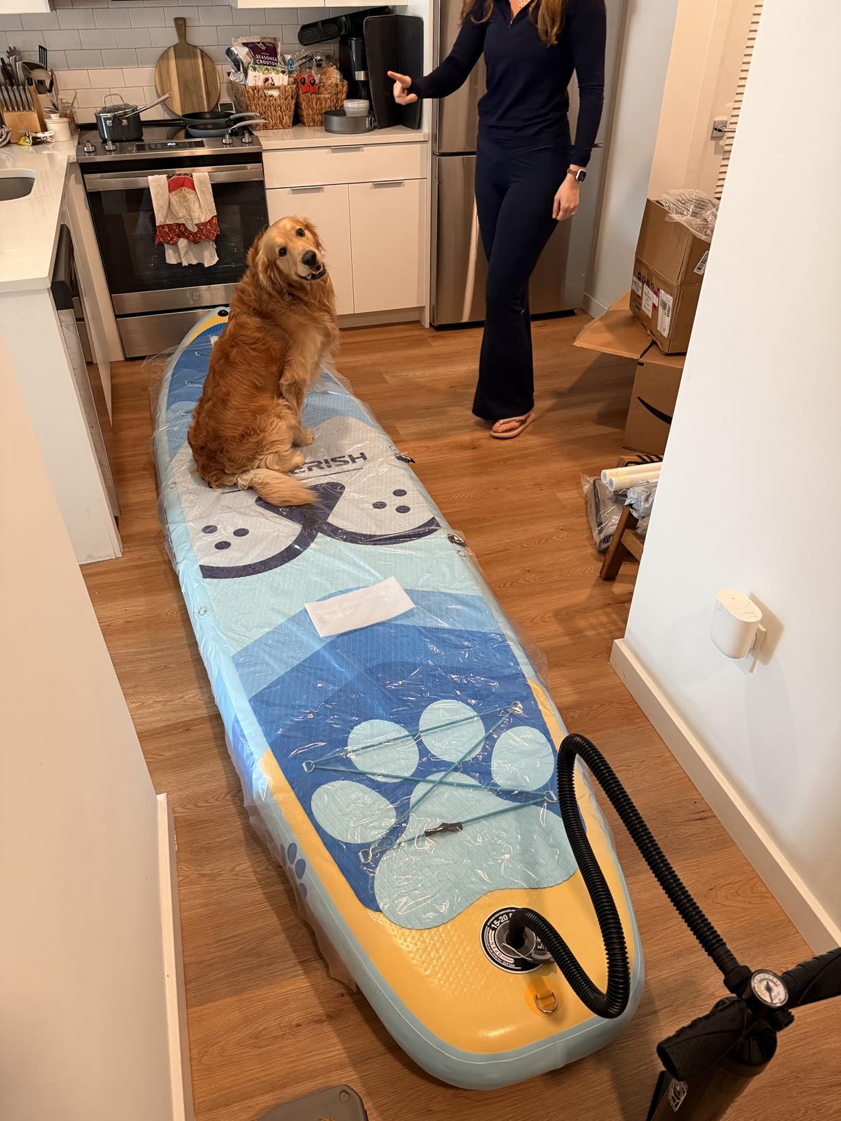 Extra Wide Inflatable Paddle Board 11'6 x 35'' x 6'', 450 LB High Weight Capacity SUP, Wide Stable Stand Up Paddle Board for Heavy People, Family & 2/3 Person, XL All-Around Paddleboard customer photo 1