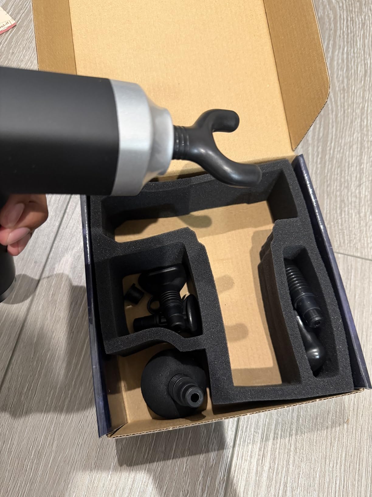 Deep Tissue Massage Gun, Portable Percussion Electric Muscle Massager for Pain Relief, Handheld Massagers with 30 Speeds & 6 Attachments for Back and Neck, Gifts for Men Women customer photo 1