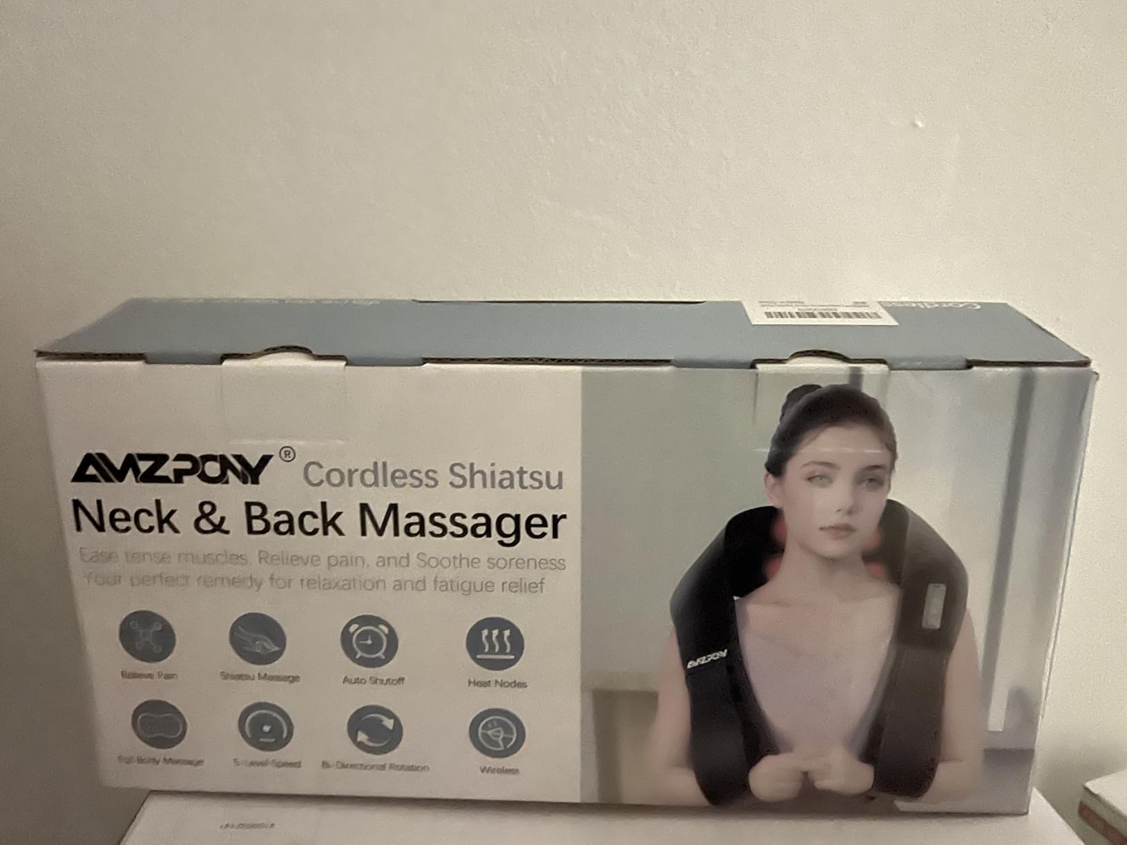 AMZPONY Cordless Neck Massager for Pain Relief Deep Tissue, Rechargeable Shiatsu Neck and Back Massager with Heat Kneading Shoulder Massage for Body Muscle Pain Relief, Gifts for Mom Dad Friends customer photo 2