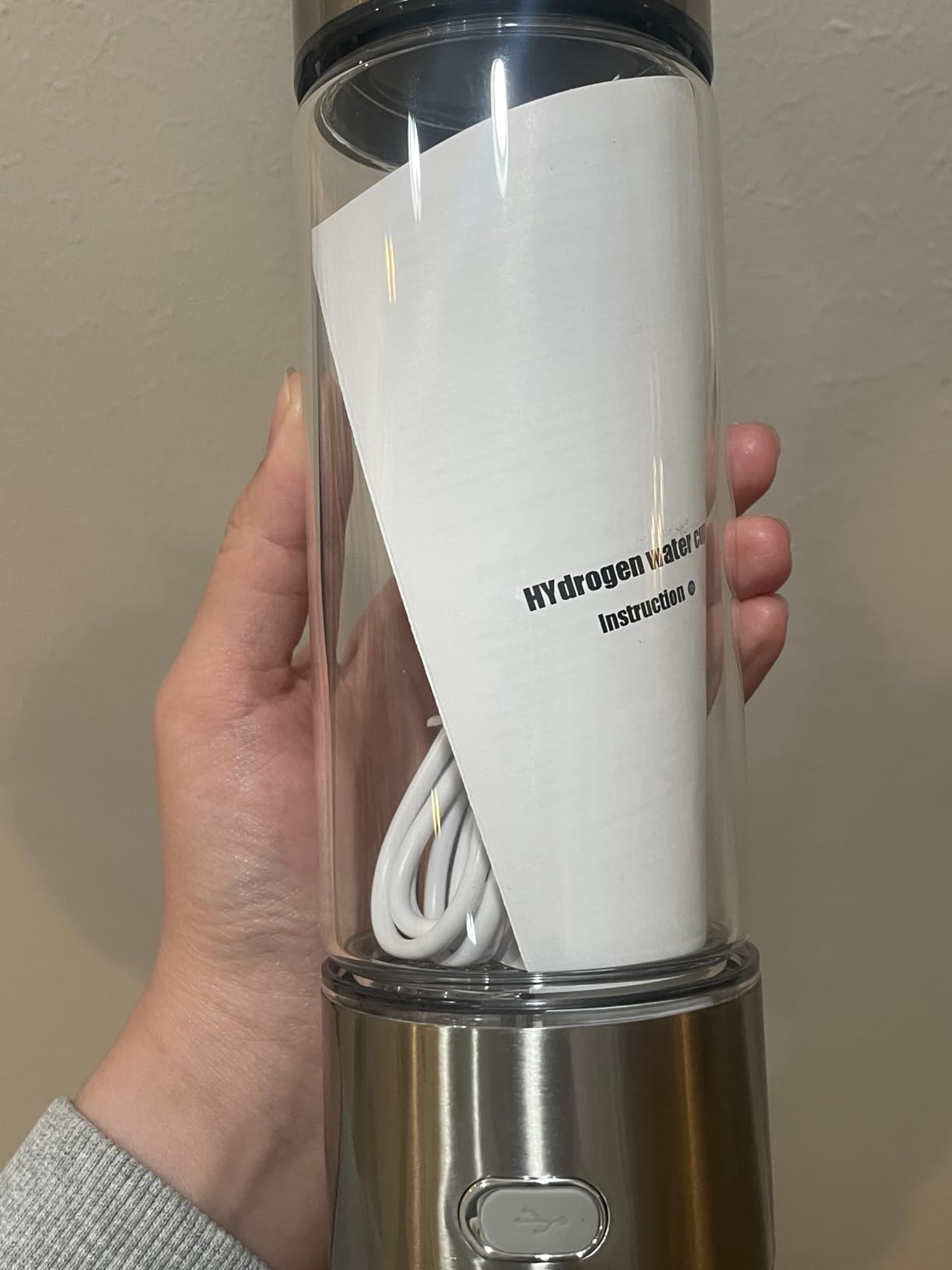 Hydrogen Water Bottle Generator, High-Concentration Hydrogen Water Maker, Up to 4000 PPB, with SPE/PEM Technology, Portable USB Rechargeable for Home Office Travel Fitness Drinking customer photo 2