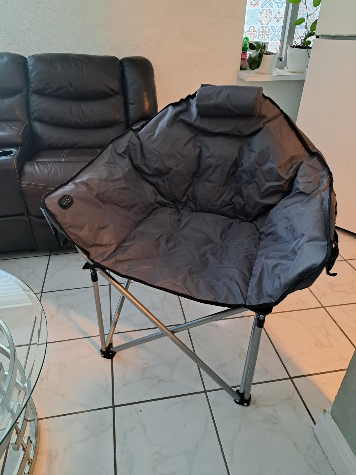 Suteck Oversized Camping Chairs for Adults - Heavy Duty Padded Camping Chair Folding Lawn XL Camp Chair with Cup Holders for Outdoor Sports Beach Fishing, Support to 500 lbs customer photo 2