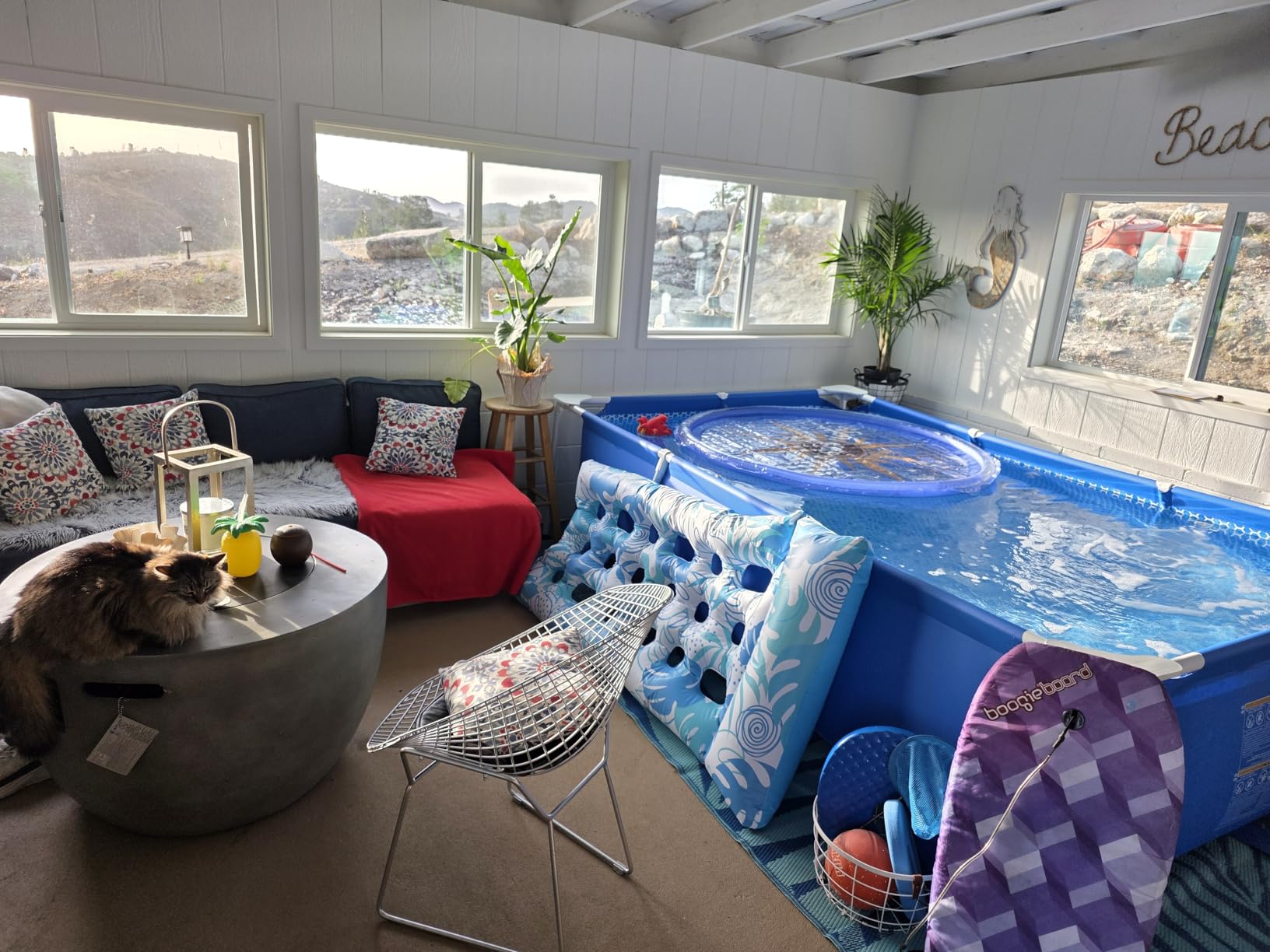 INTEX Rectangular Frame 9 ft 10 in x 6 ft 6.75 in x 29.5 in Above Ground Pool, Swimming Pool with Steel Frame, Pump Not Included customer photo 1