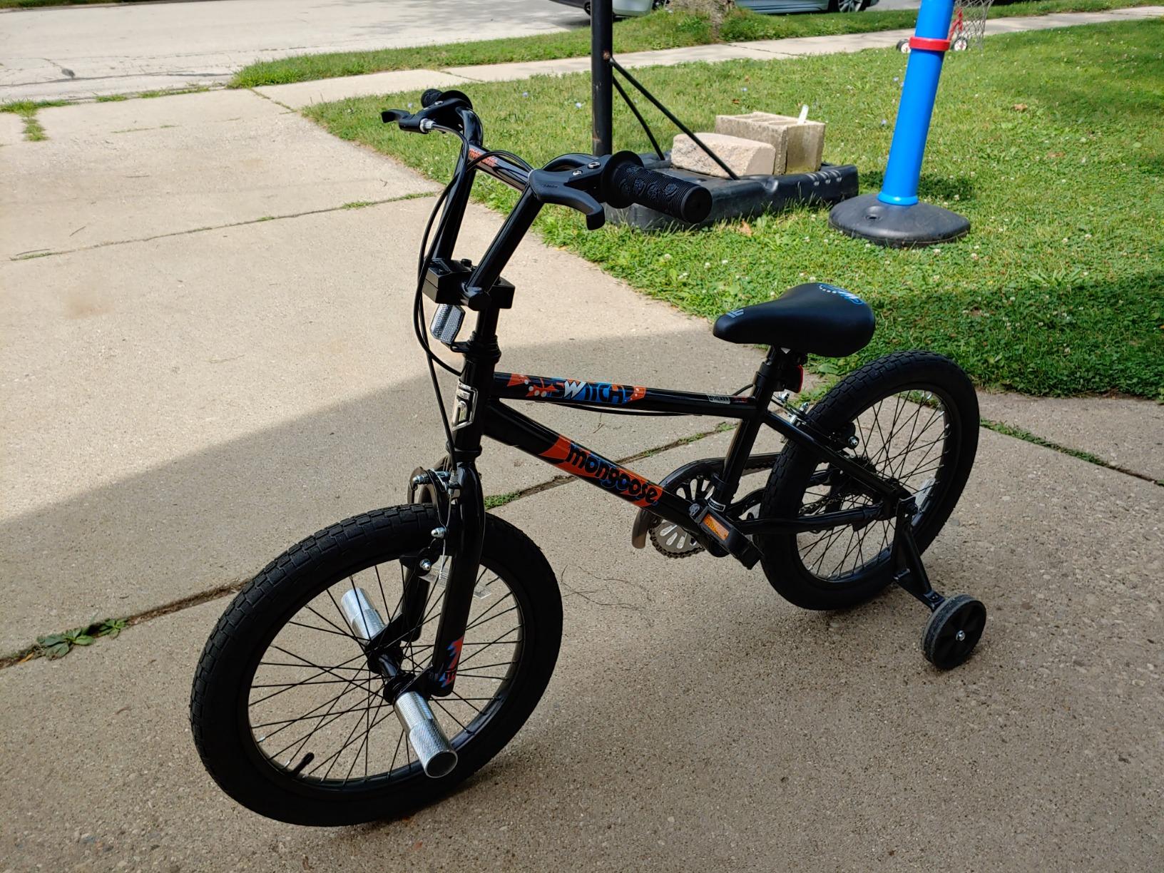 Mongoose Switch Freestyle BMX Kids Bike, Mag Wheels, Small Stand-Over Steel Frame, Chain Guard, Foot Brake, Boys and Girls 5-7 Years Old, 18-Inch Wheels customer photo 2
