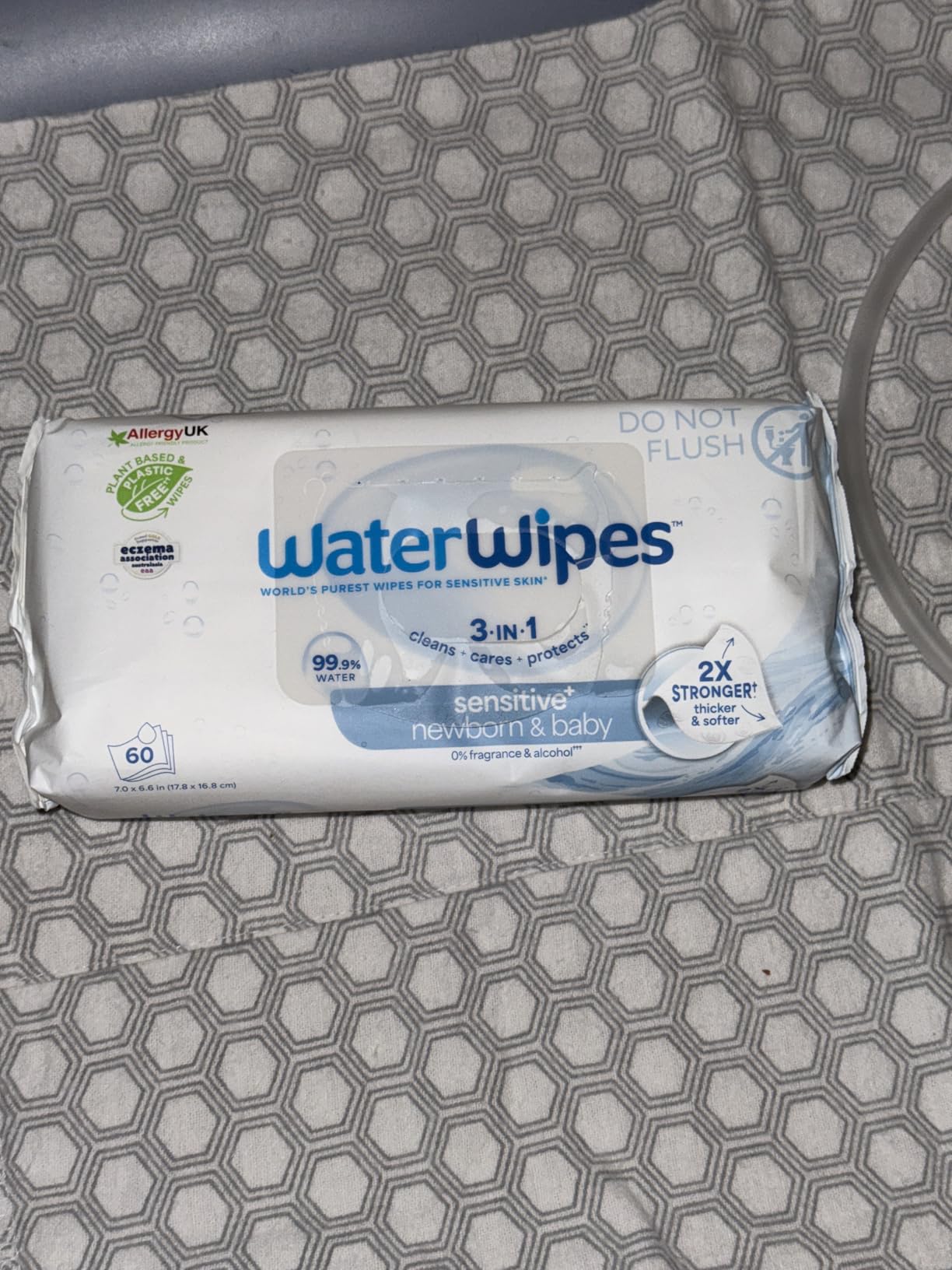 WaterWipes Sensitive+ Newborn & Baby Wipes, 3-In-1 Cleans, Cares, Protects, 99.9% Water, Unscented & Hypoallergenic, 240 Count (4 Packs) customer photo 1
