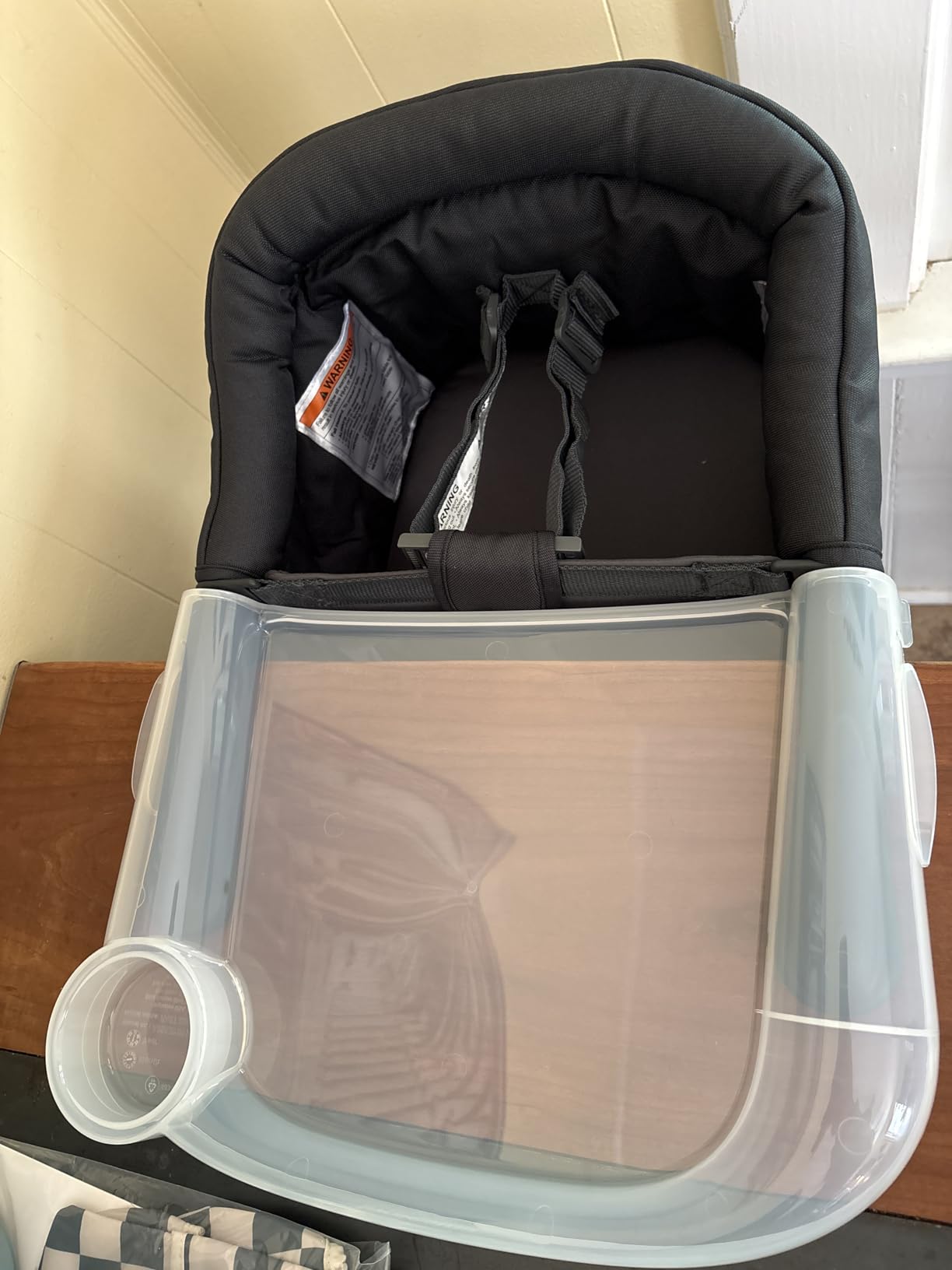 Inglesina Fast Table Chair, Black - Portable Baby High Chair - for Babies and Toddlers up to 37 lbs - Collapsible Design - Fits Tables 0.8 to 3.5 Thick - Compact and Easy to Use - Travel Bag Included customer photo 1