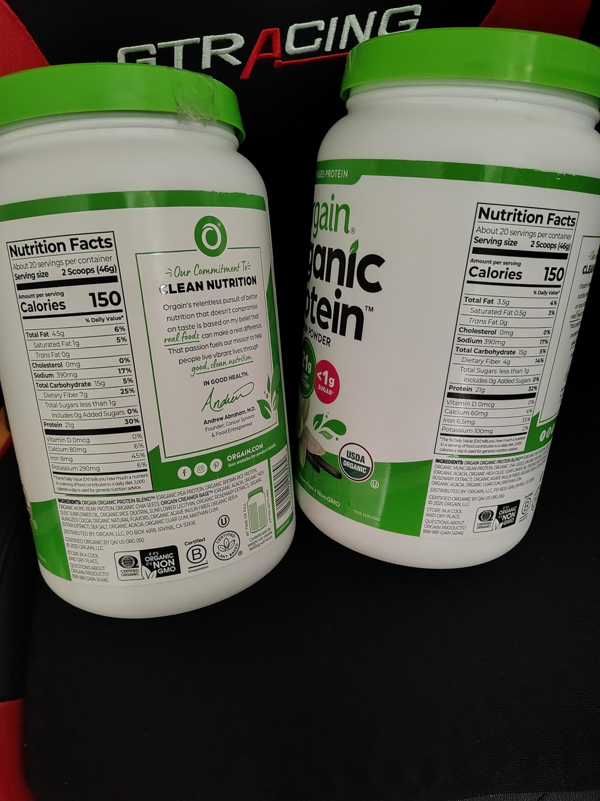 Orgain Organic Vegan Protein Powder, Creamy Chocolate Fudge - 21g Plant Protein, 6g Prebiotic Fiber, Low Net Carb, No Lactose Ingredients, No Added Sugar, Non-GMO, For Shakes & Smoothies, 2.03 lb customer photo 1