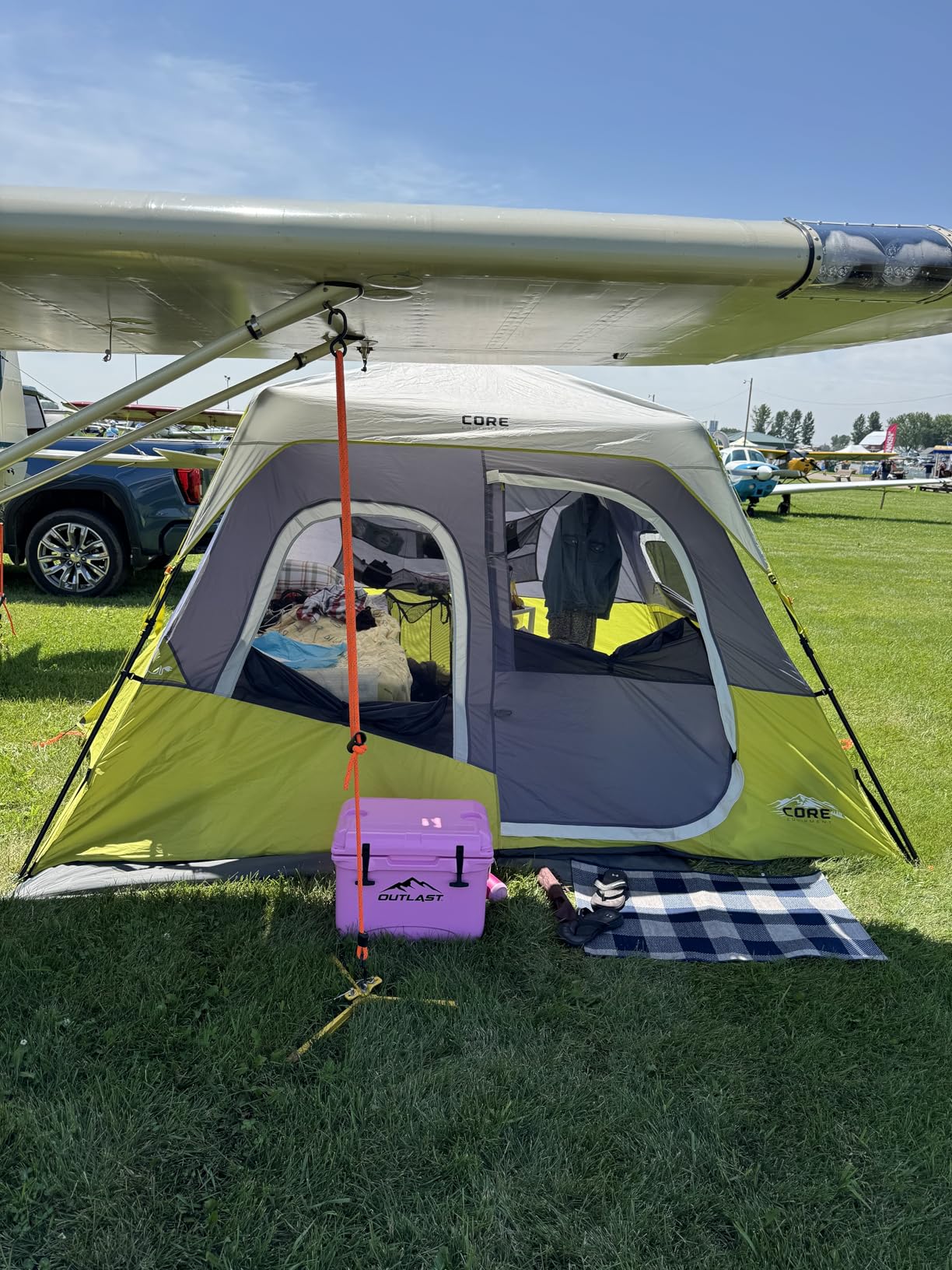 CORE Instant Cabin Tents | Family Cabin Multi Room Pop Up Tents Car Camping | Included Storage Pockets for Camping Accessories customer photo 1