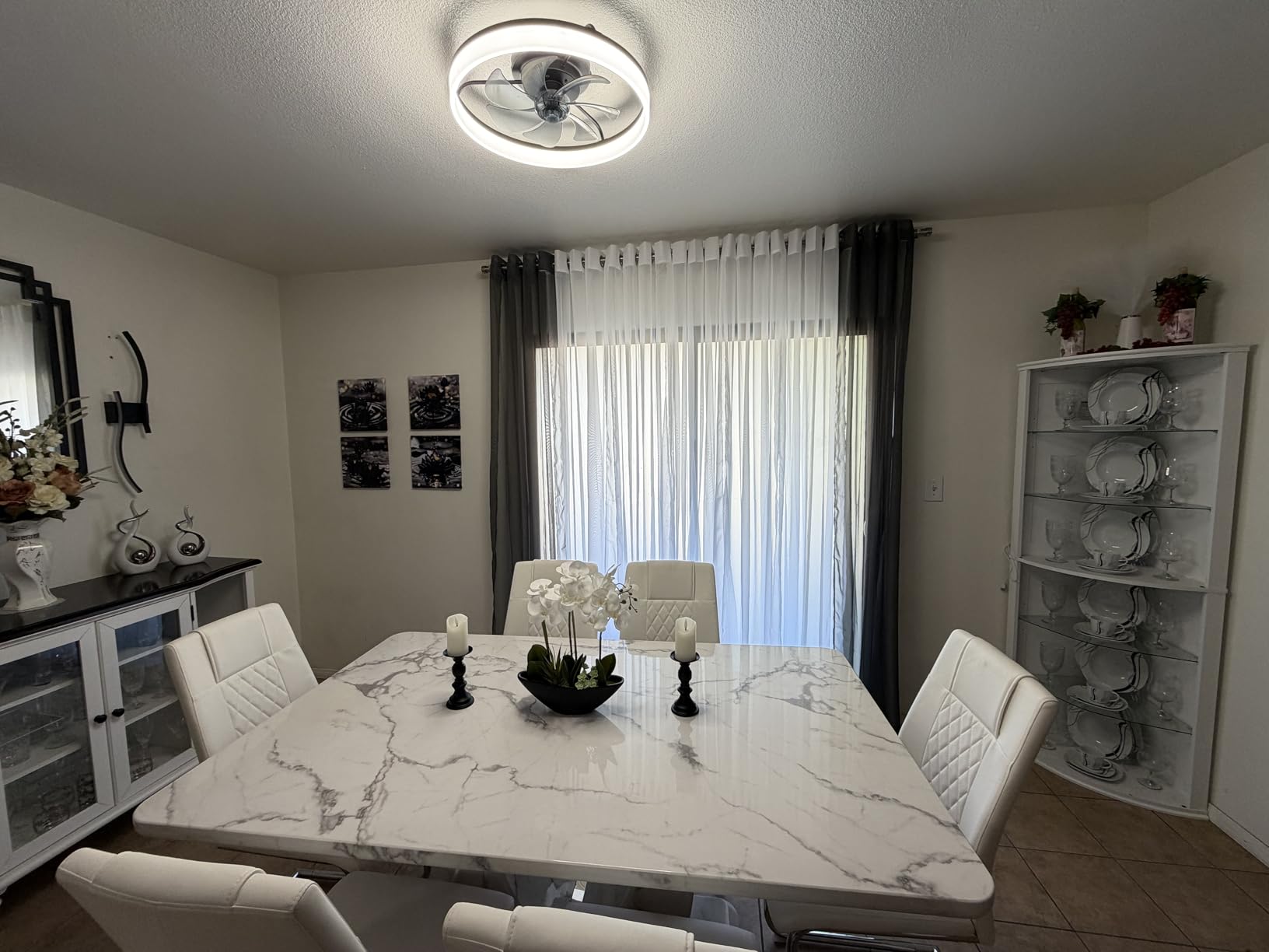 NICETOWN White Sheer Curtains 84 inches Long - Grommet Airy & Lightweight Elegant Window Treatments with Light Filtering for Bedroom/Living Room (2 Panels, W54 x L84) customer photo 1
