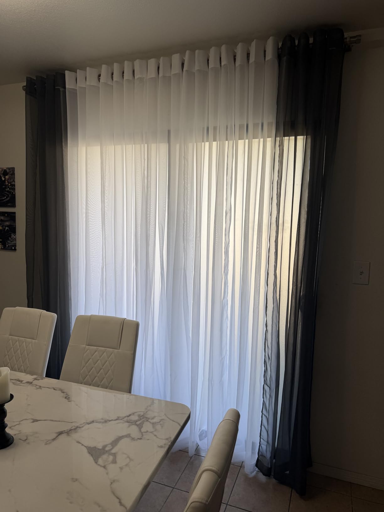 NICETOWN White Sheer Curtains 84 inches Long - Grommet Airy & Lightweight Elegant Window Treatments with Light Filtering for Bedroom/Living Room (2 Panels, W54 x L84) customer photo 2