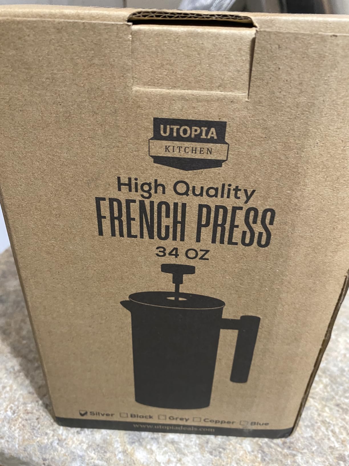 Utopia Kitchen 304 Grade Stainless Steel French Press Coffee Maker 34 Oz, Double Wall Insulated Coffee Press with 4-Level Filtration System, Include 2 Extra Filters, Rust-Free, Dishwasher Safe, Silver customer photo 2