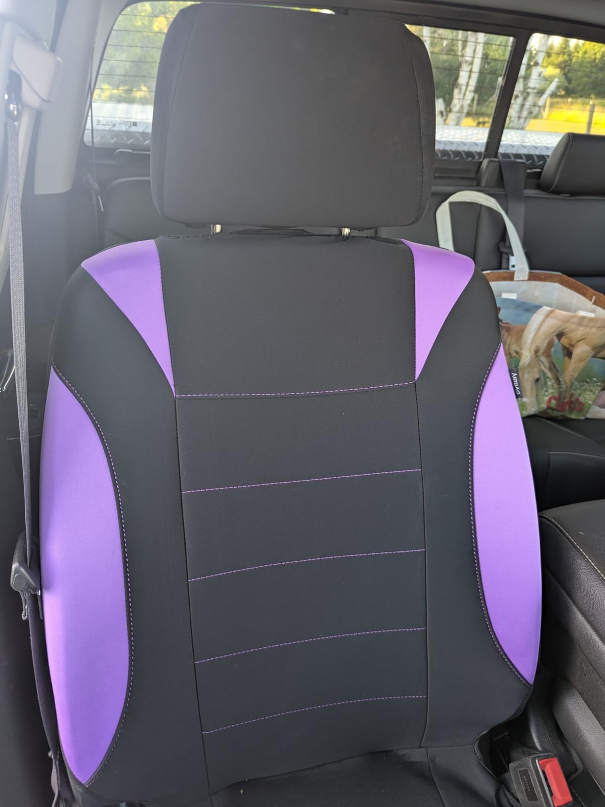 CAR PASS Neoprene EVA Waterproof car seat Covers Front Seats Only, Universal fit for SUV Vehicles Automotive with 5mm Composite EVA Inside, Airbag Compatible (Two Seats, Black and Black) customer photo 1