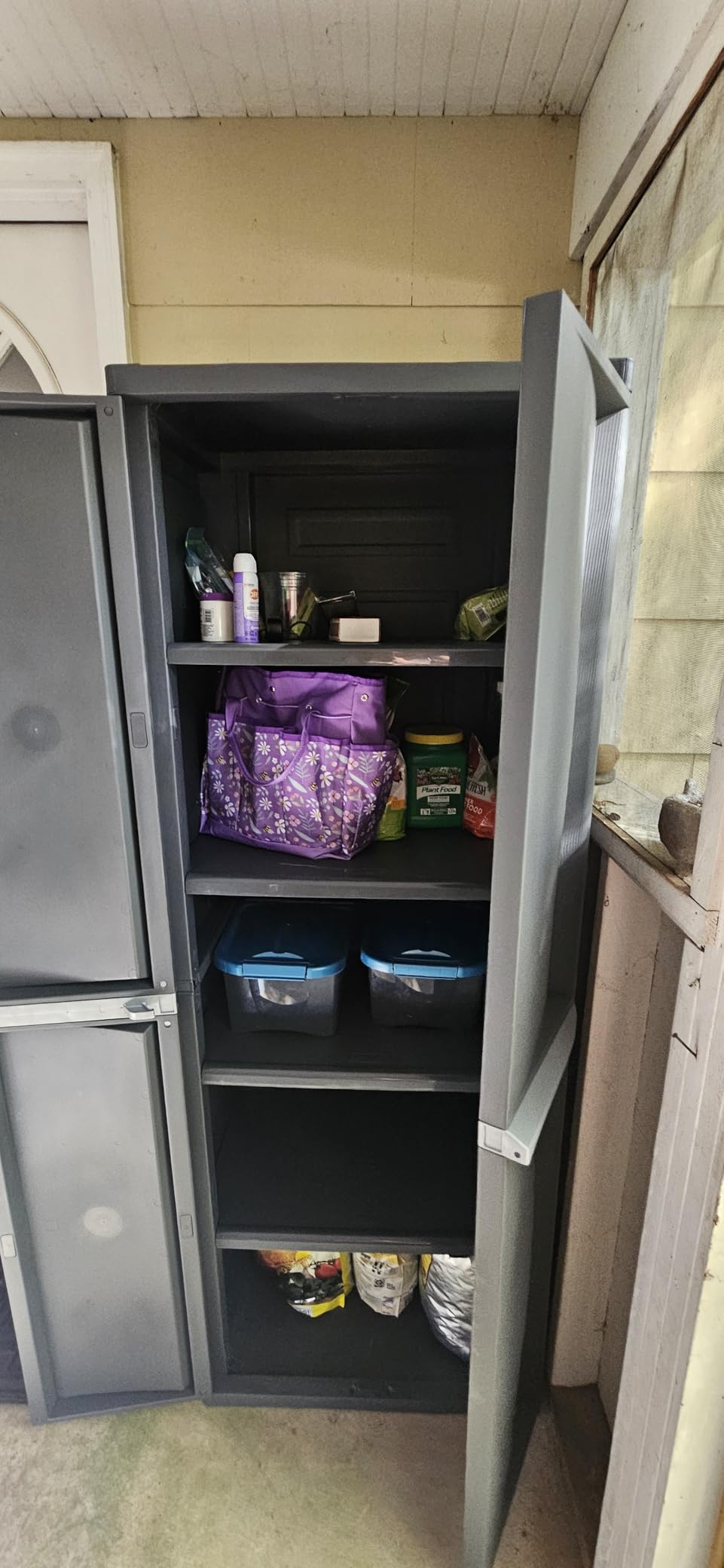 Sterilite 4 Shelf Cabinet, Lockable Utility Storage w/ Adjustable Shelves, Gray - plastic Shelving Unit for Organizing Garage, Pantry, Basement, Laundry Room or Mudroom customer photo 2