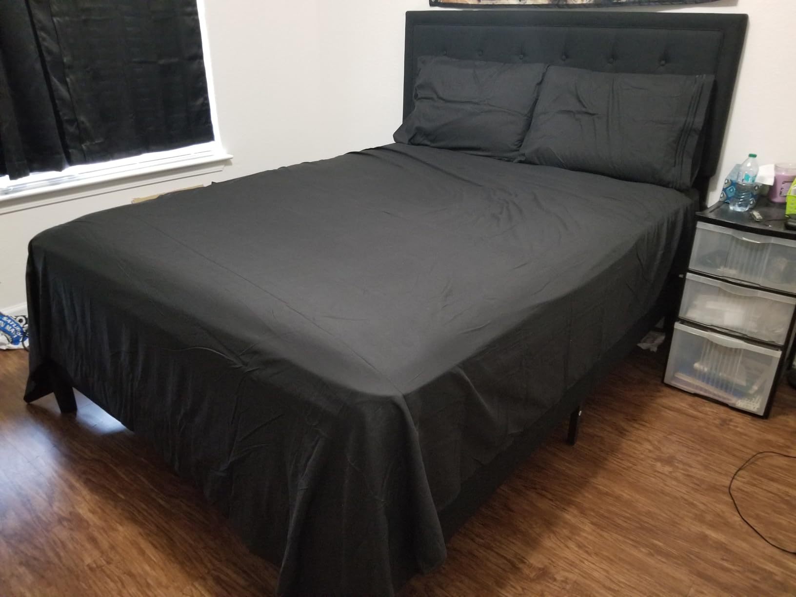 SONORO KATE Bed Sheet Set Super Soft Microfiber 1800 Series Luxury Egyptian Sheets 16-Inch Deep Pocket Wrinkle and Hypoallergenic-4 Piece(Queen Dark Grey) customer photo 2