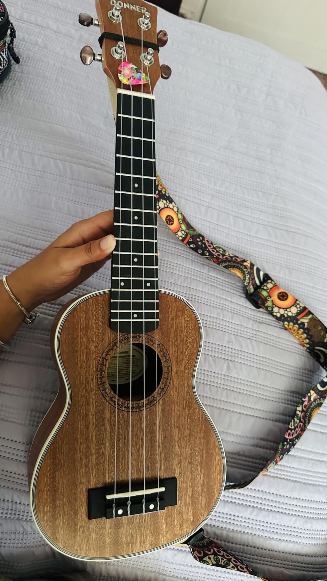 Donner Tenor Ukulele Mahogany Professional 26 inch Ukelele Starter Bundle Kit with Free Online Lesson Gig Bag Strap Nylon String Tuner Picks Cloth DUT-1 customer photo 2