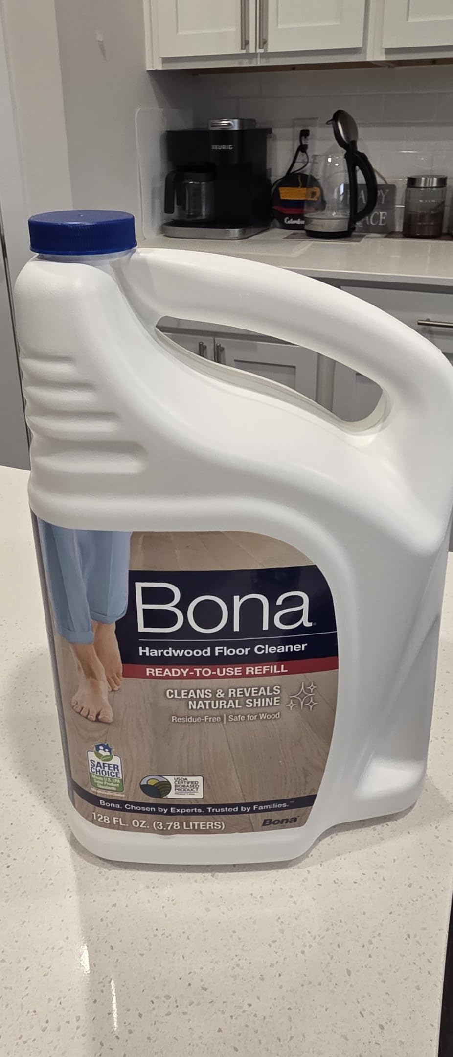Bona PowerPlus Hardwood Floor Deep Cleaner Refill - 128 fl oz - Refill for Bona Spray Mops and Spray Bottles - Residue-Free Floor Cleaning Solution for Wood Floors customer photo 1