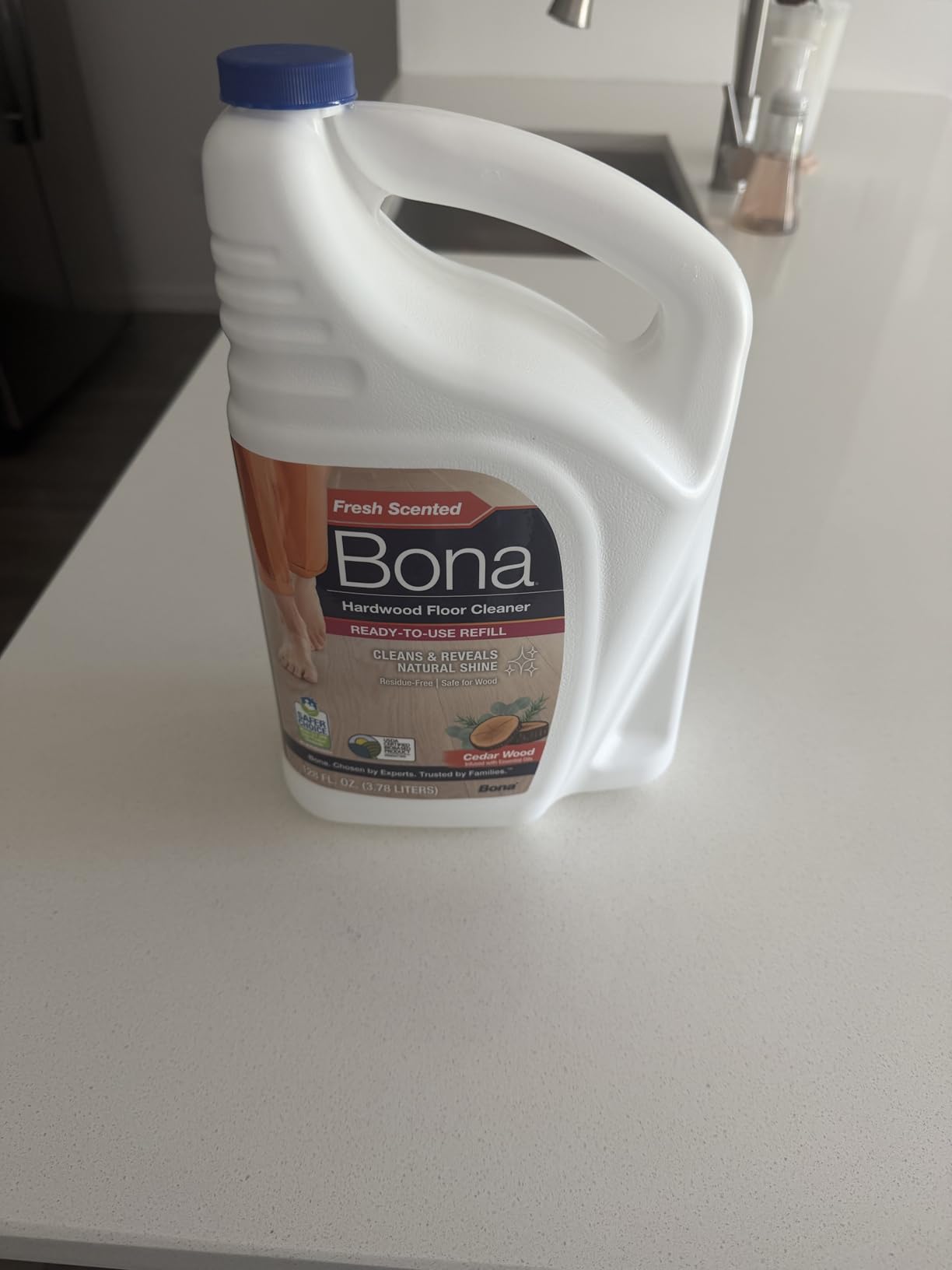 Bona PowerPlus Hardwood Floor Deep Cleaner Refill - 128 fl oz - Refill for Bona Spray Mops and Spray Bottles - Residue-Free Floor Cleaning Solution for Wood Floors customer photo 2