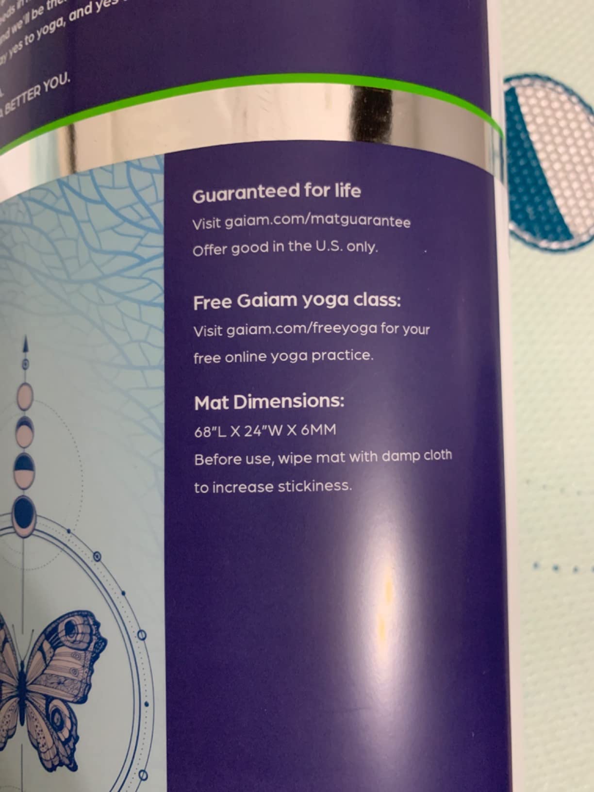 Gaiam Yoga Mat - Premium 6mm Print Extra Thick Non Slip Exercise & Fitness Mat for All Types of Yoga, Pilates & Floor Workouts customer photo 2