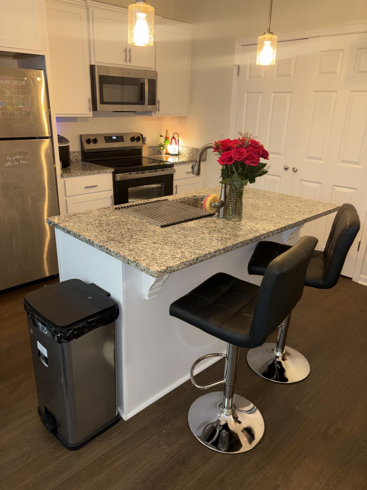BestOffice Bar Stools Set of 2, Adjustable PU Leather Swivel Barstools, Modern Counter Stools with Back and Footrest, Counter Height Barstools for Bar, Kitchen and Dining Room customer photo 2