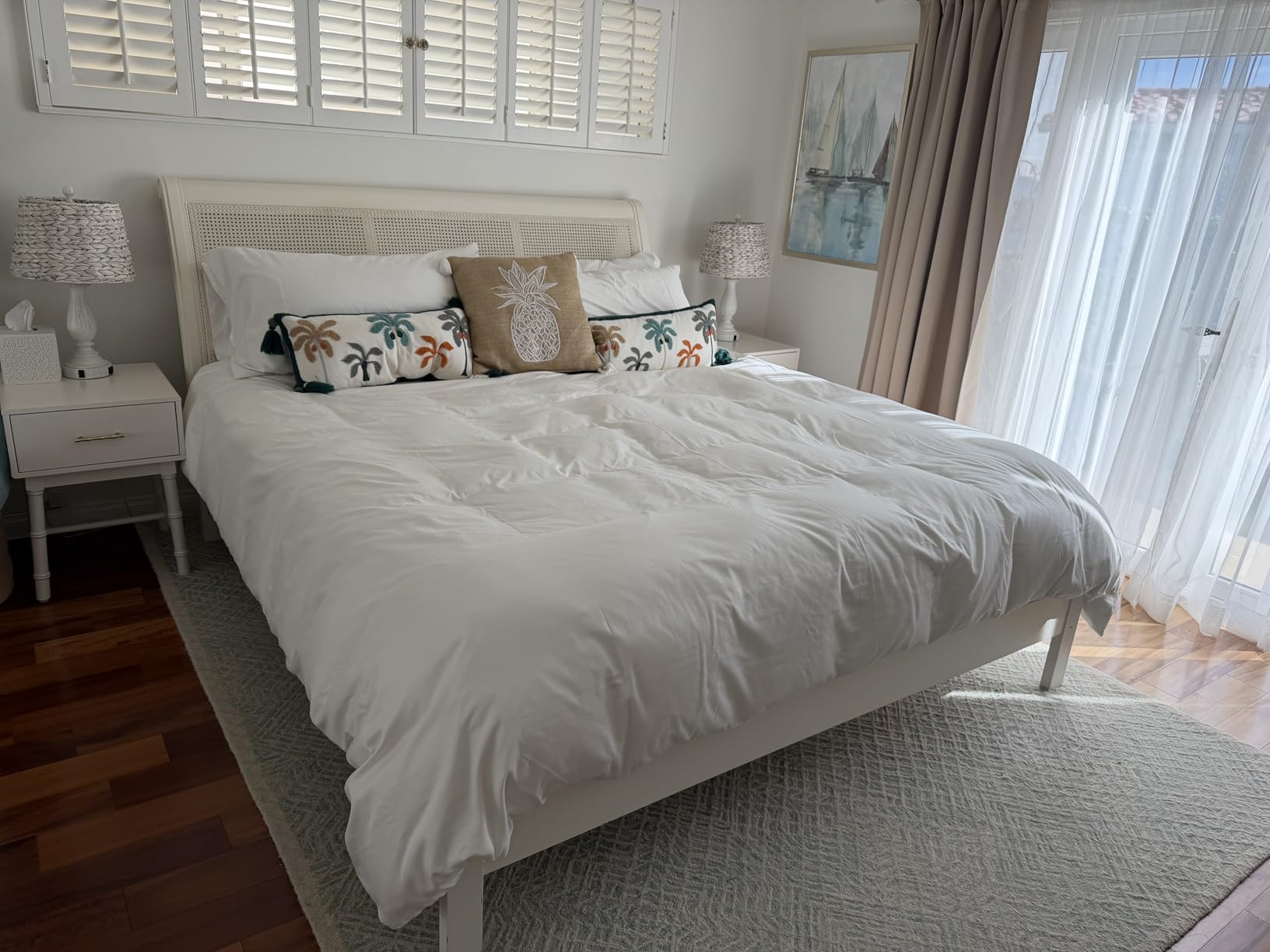 California Design Den 3 Pc Full/Queen Duvet Cover Set - Winner Good Housekeeping Best Bedding Awards 2025, 400 Thread Count Sateen, 100% Cotton Duvet Cover Queen Size, Button Closure, Corner Ties - White customer photo 2