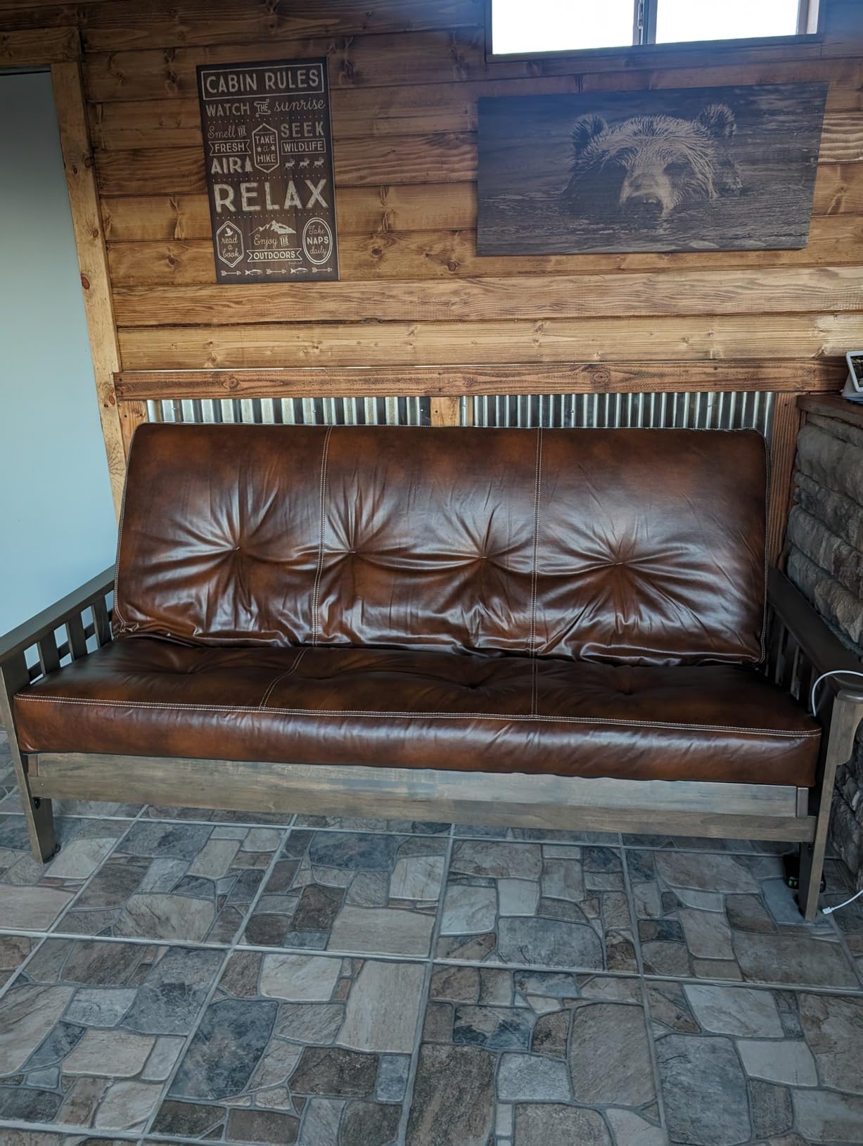 Kodiak Furniture Tucson Full Size Futon Frame, Rustic Walnut customer photo 2