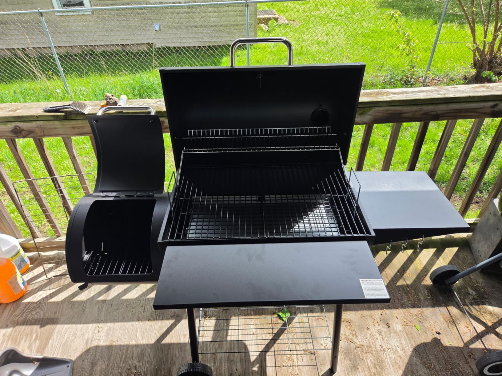Royal Gourmet CC1830S BBQ Charcoal Grill and Offset Smoker, Outdoor Camping | 823 Square Inch Barrel Charcoal Grill, Front and Side Table, Adjustable Charcoal Pan, Side Door, Lid Thermometer customer photo 1